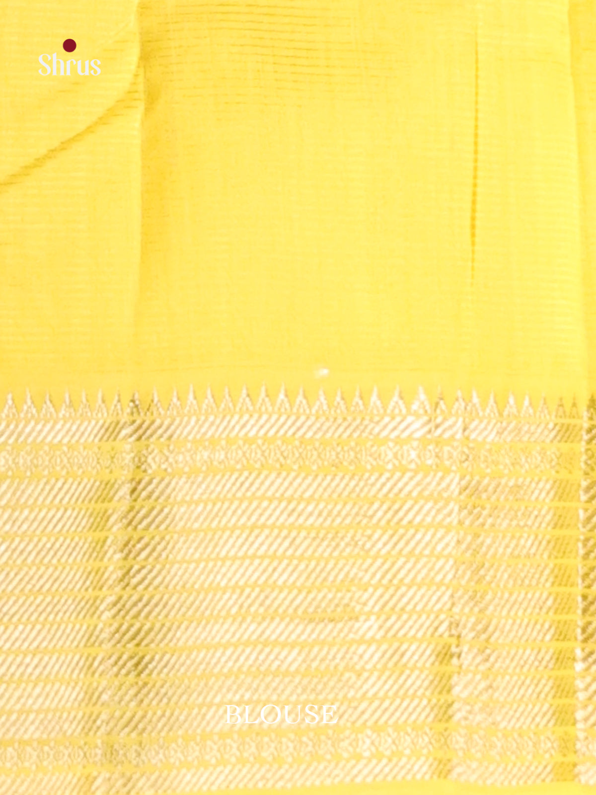 Yellow single Tone Mangalagiri silkcotton Saree with self zari border -1