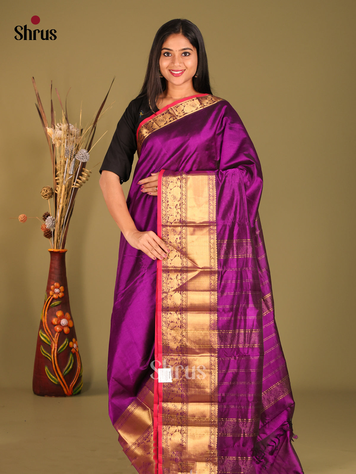 Vadamalli single tone Mangalagiri silkcotton Saree with zari border