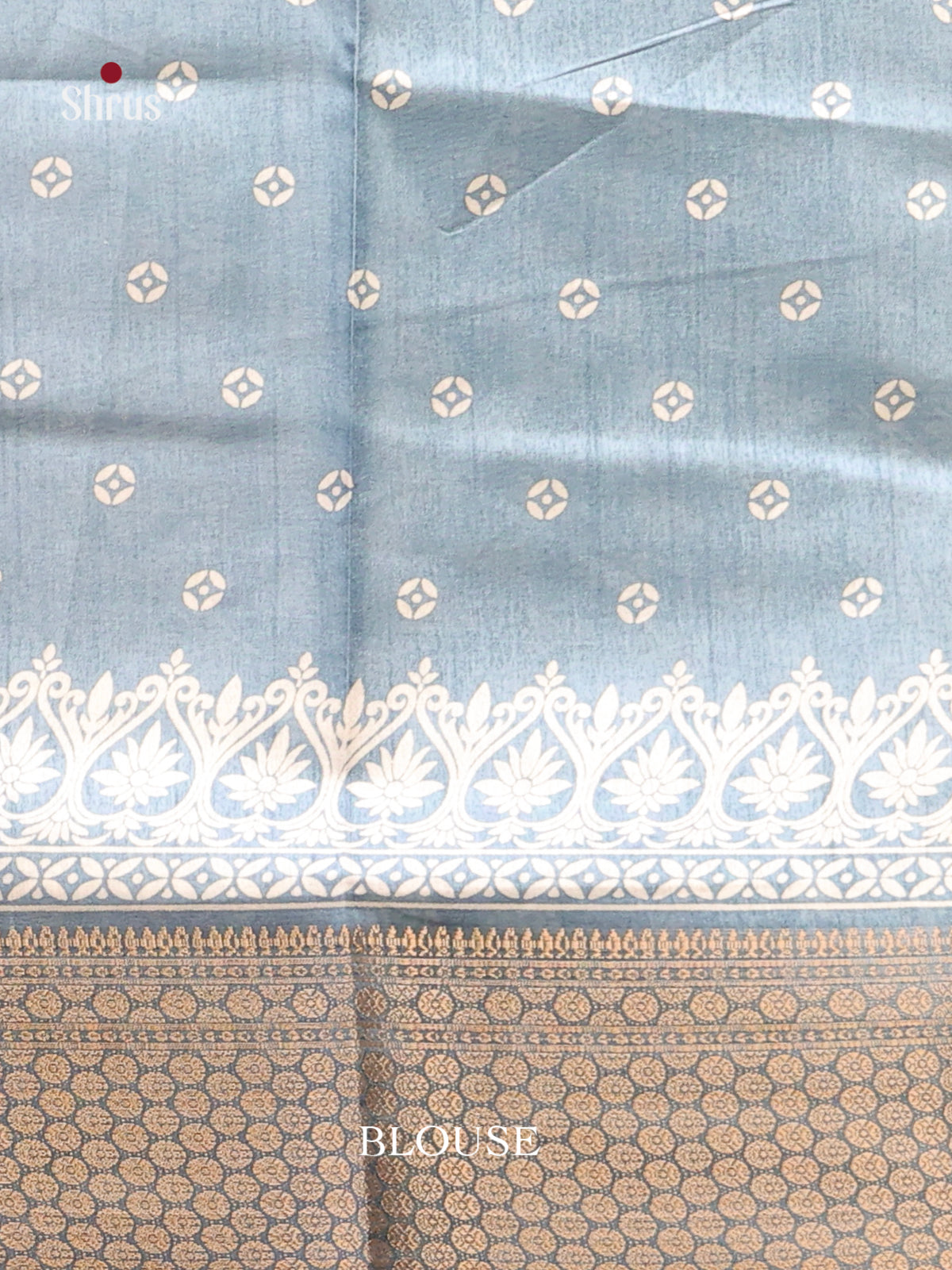 Blue - Semi Crepe Saree