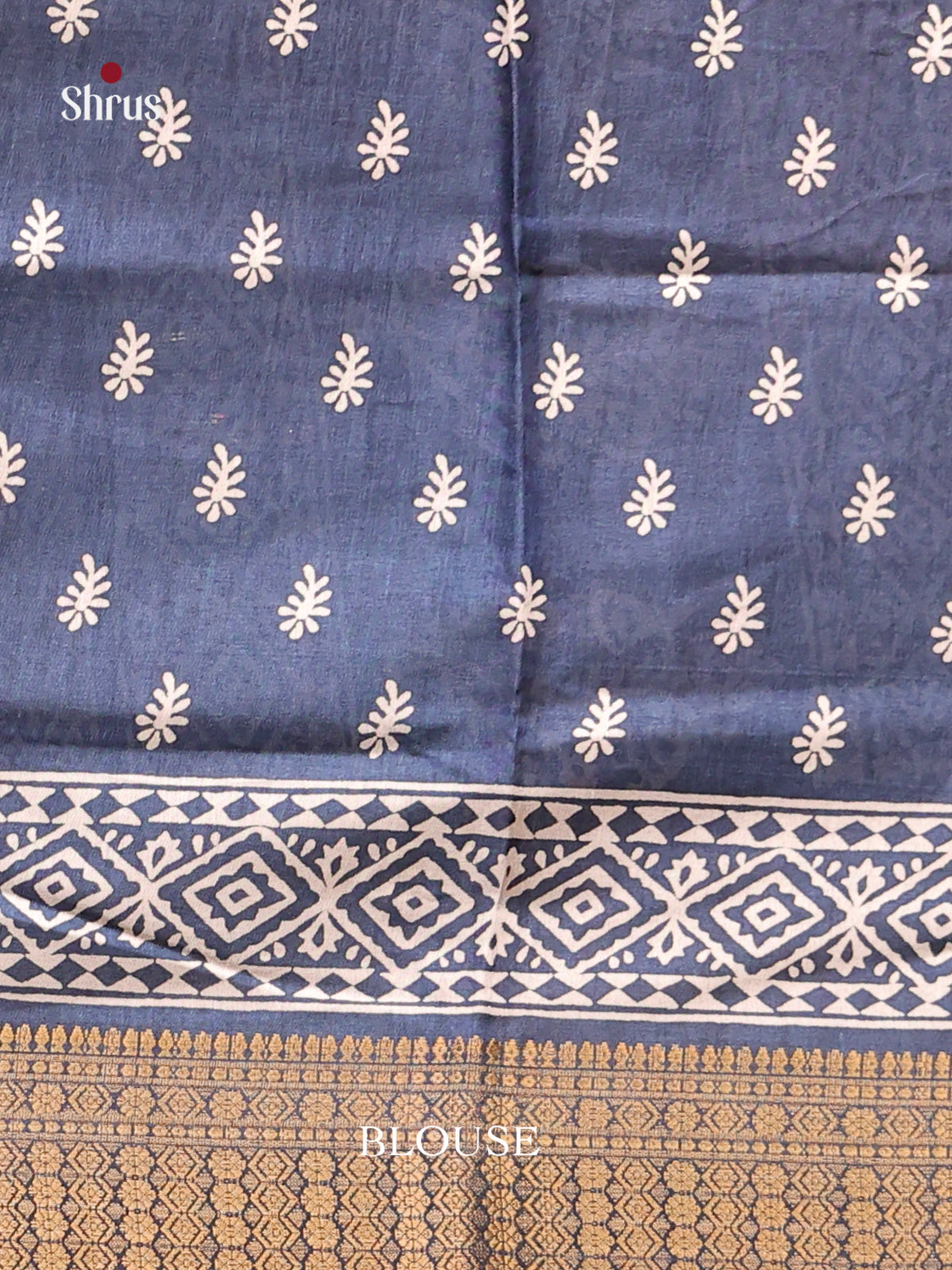 Blue - Semi Crepe Saree