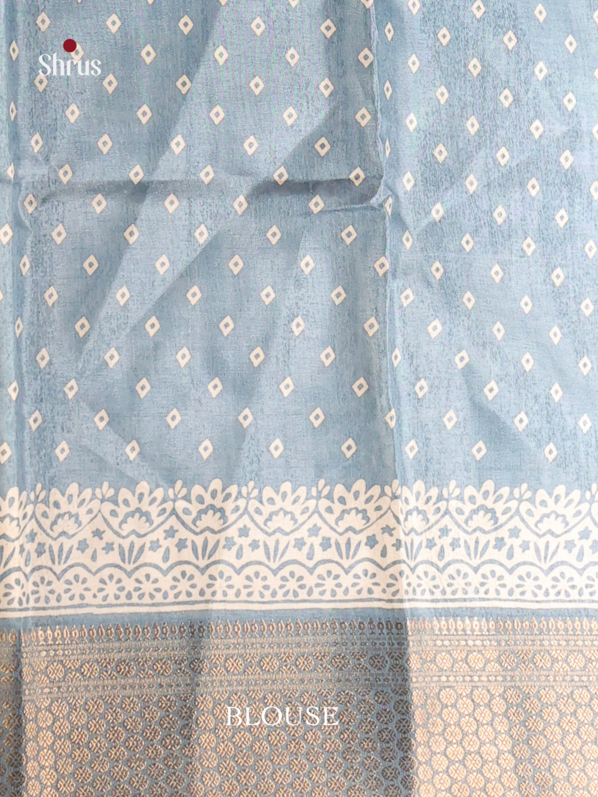 Blue - Semi Crepe Saree