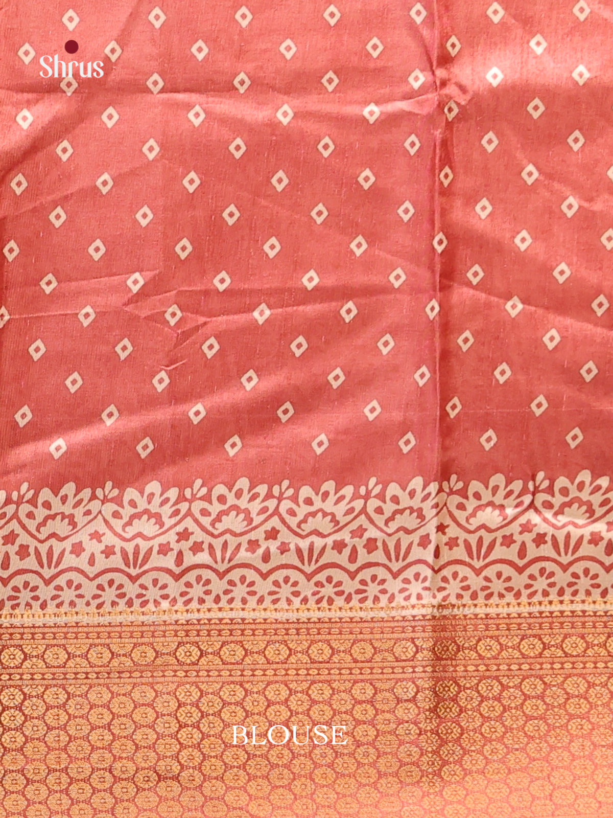 Orangish Pink- Semi Crepe Saree - Shop on Shrus.com