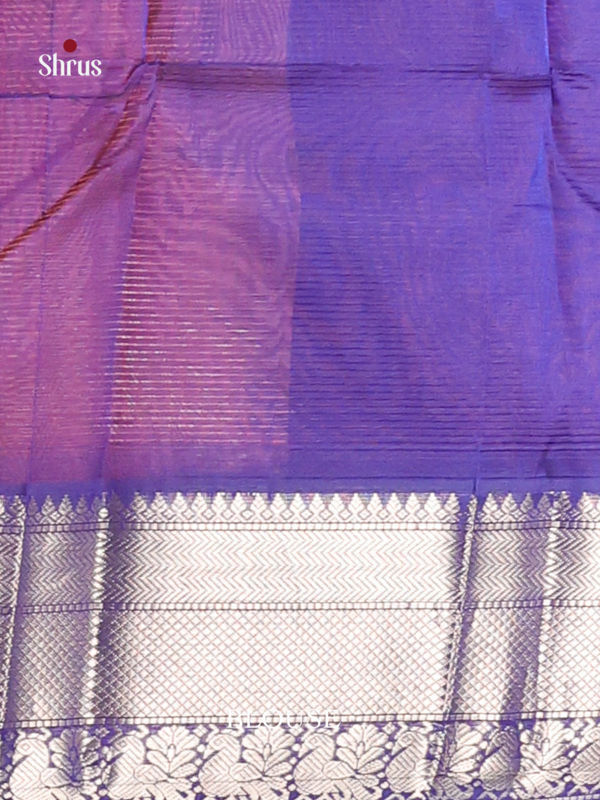 Peach & Blue - Mangalagiri silkcotton Saree with peacock , floral zari buttas -2