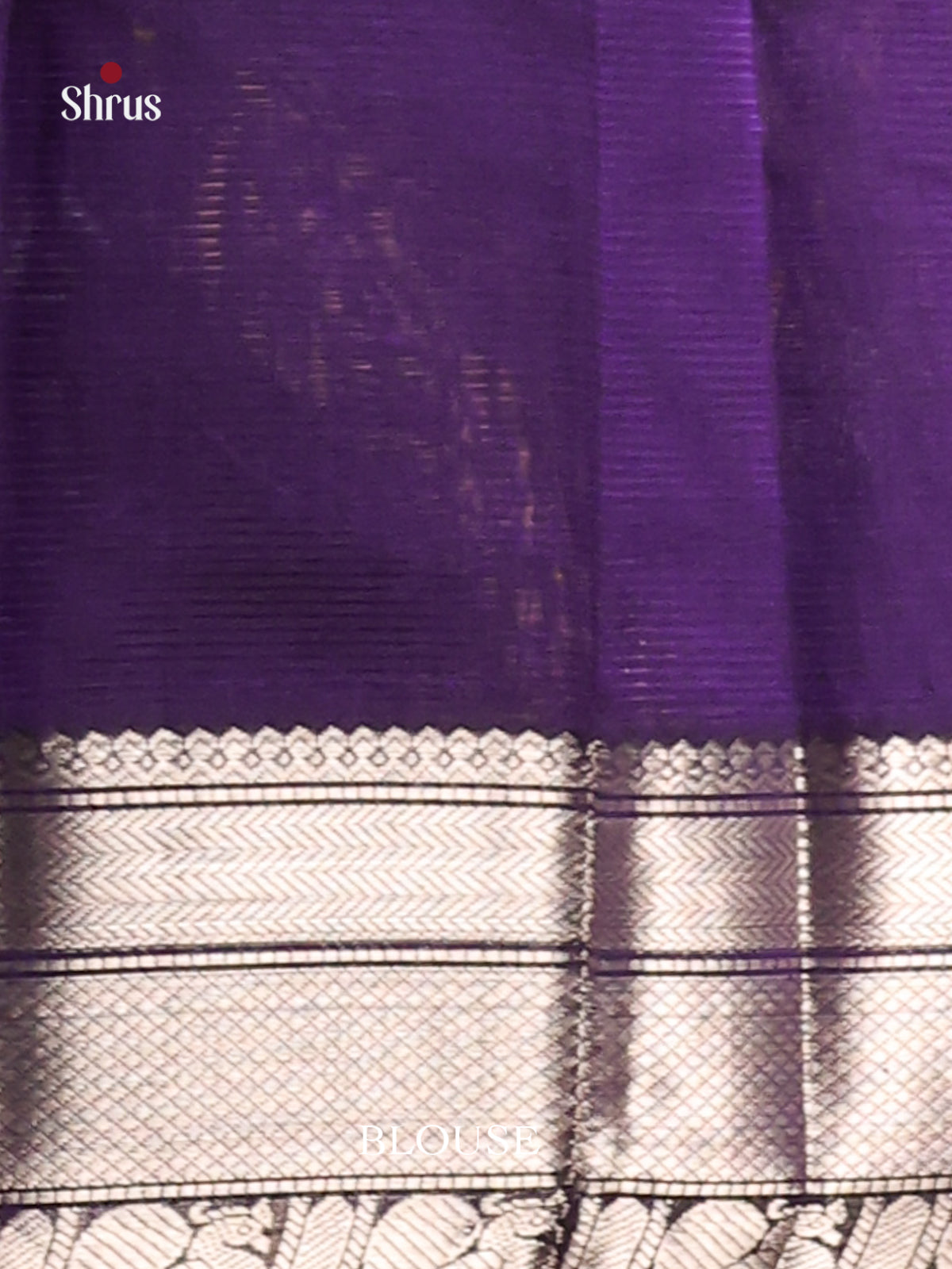 Violet - Mangalagiri silkcotton Saree gleams with zari floral buttas -2