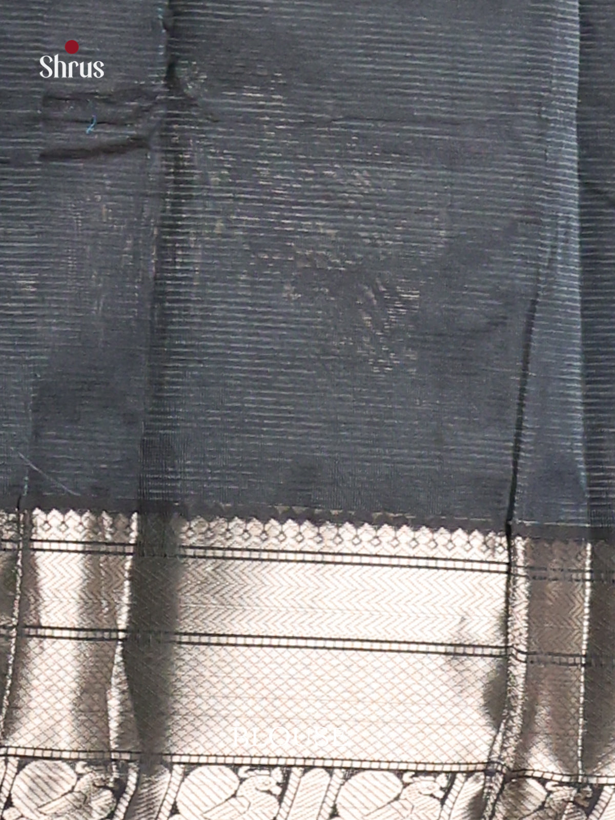 Black Mangalagiri silkcotton Saree with gold zari floral buttas -2