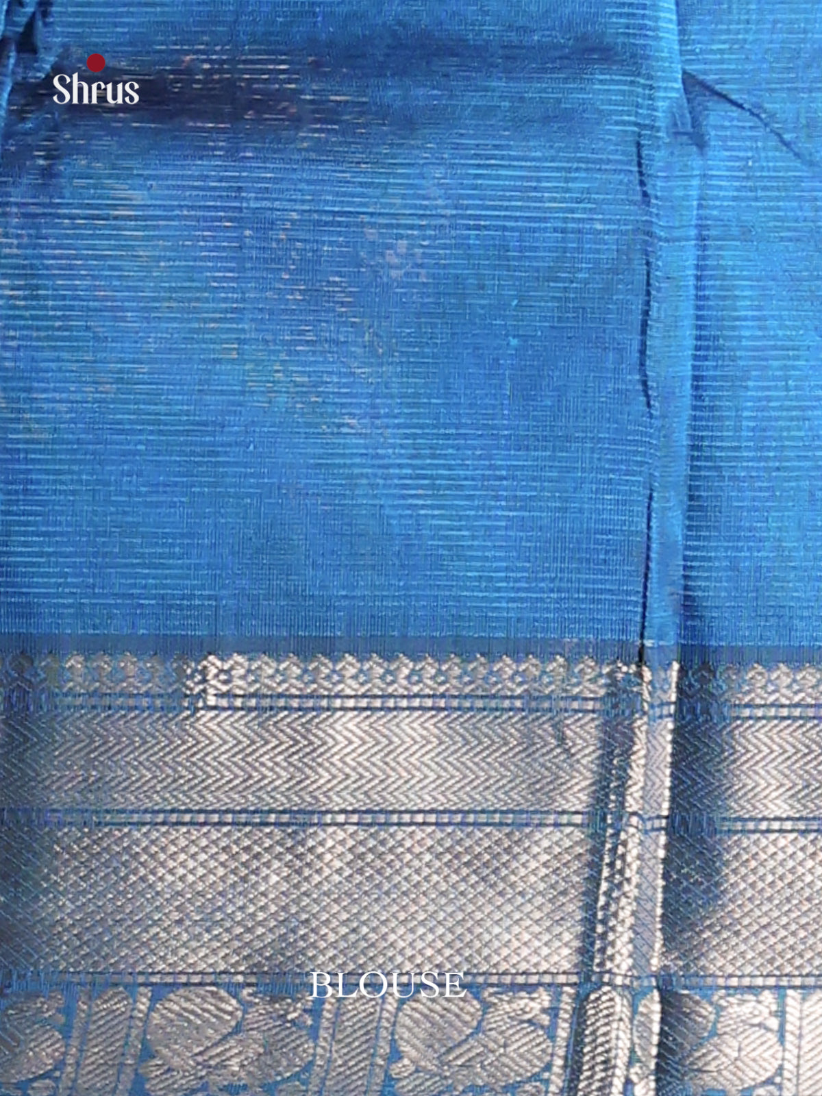 Blue - Mangalagiri silkcotton Saree gleams with zari floral buttas -2