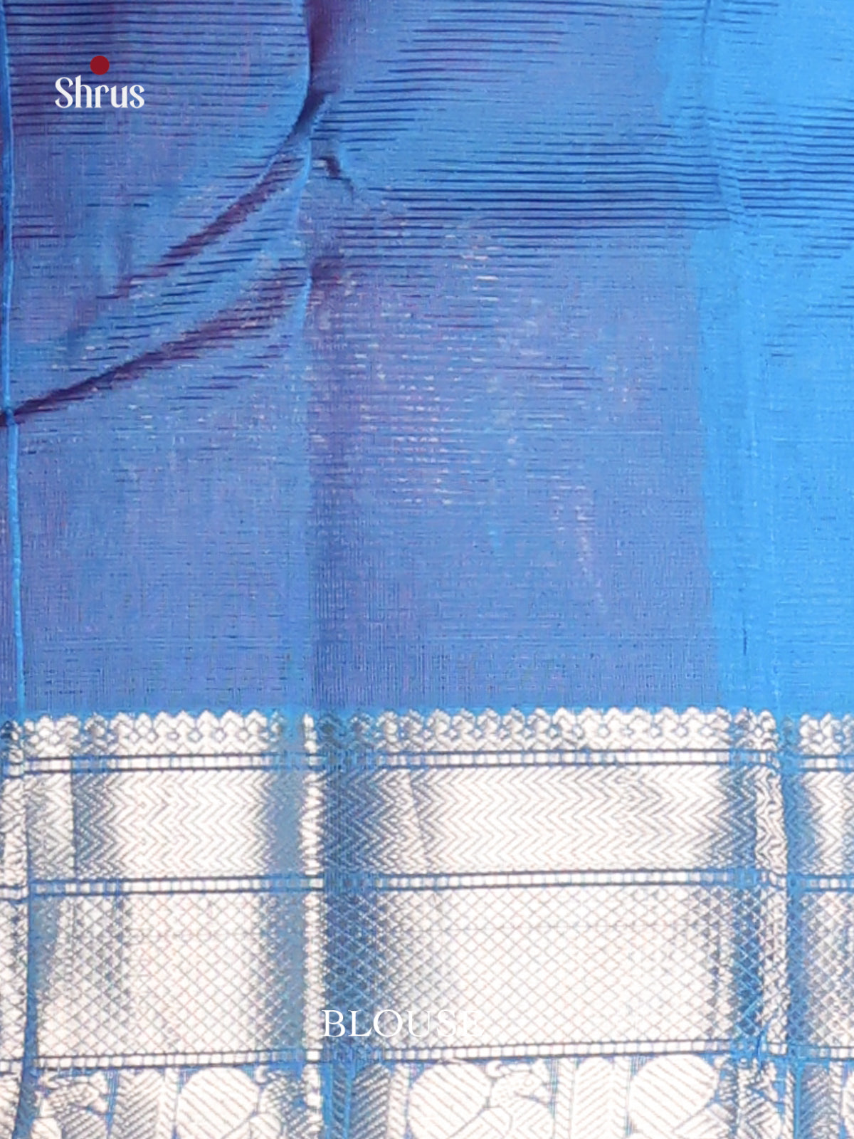 Maroon & Blue - Mangalagiri silkcotton Saree gleams with zari buttas -2