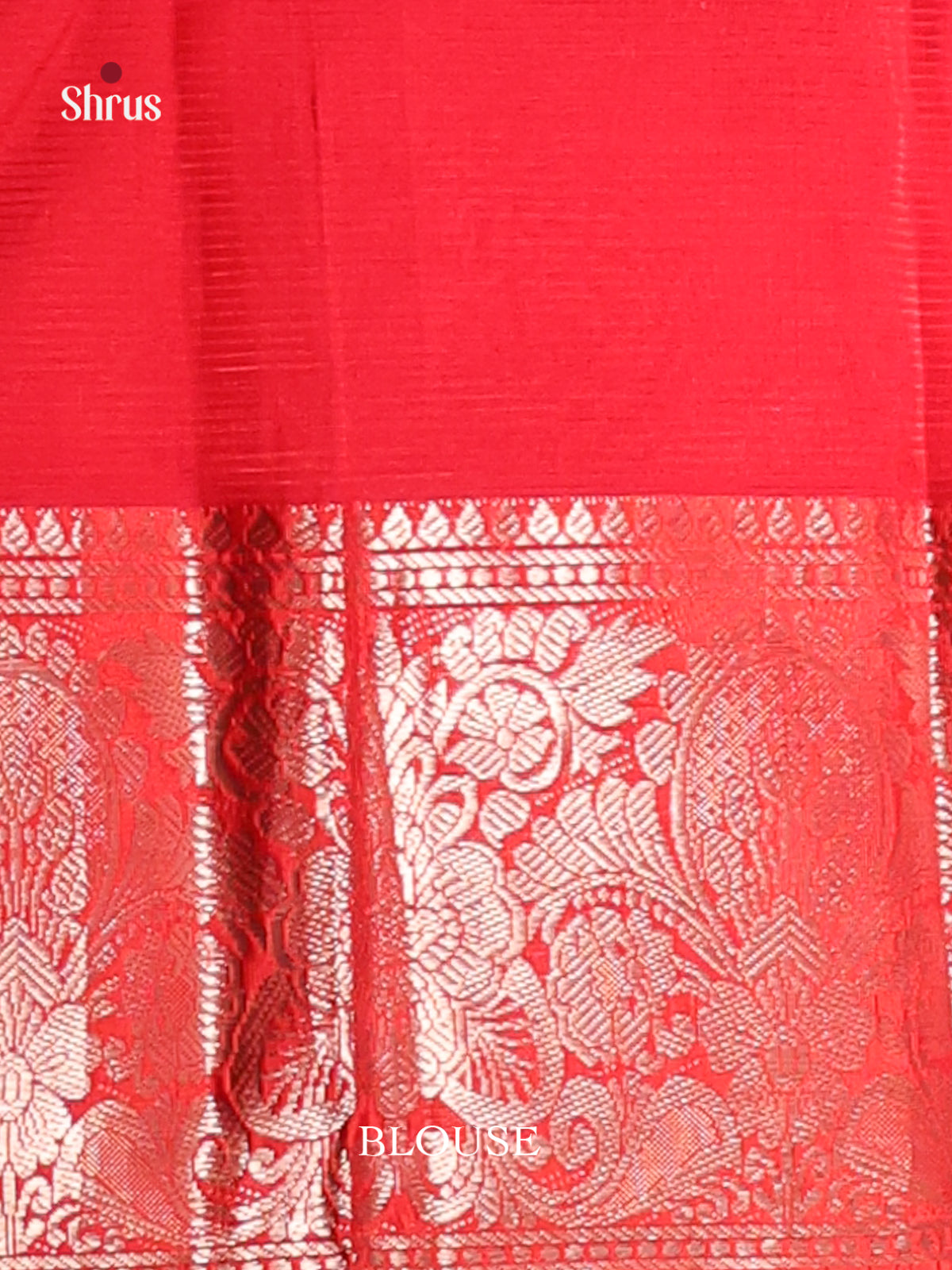 Red - Mangalagiri silkcotton Saree with rich zari border-2
