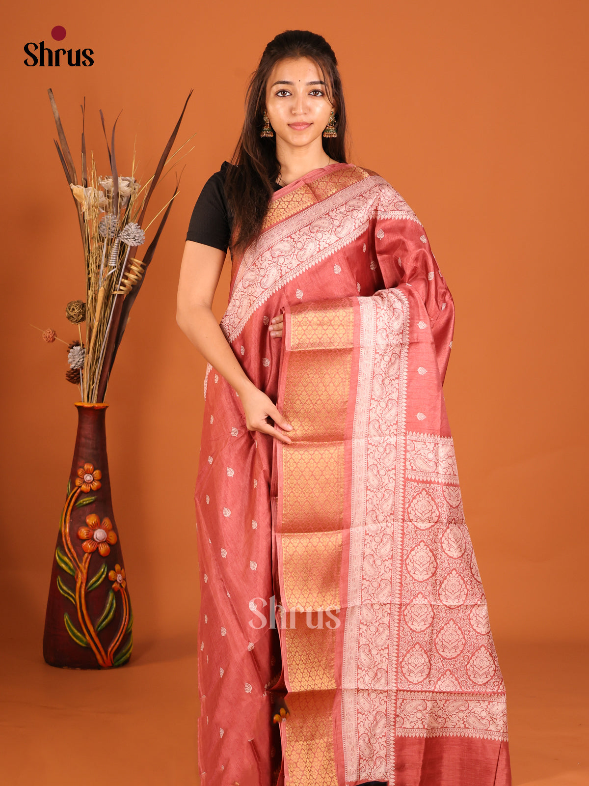 DHS07032 - Semi Crepe Saree - Shop on Shrus.com