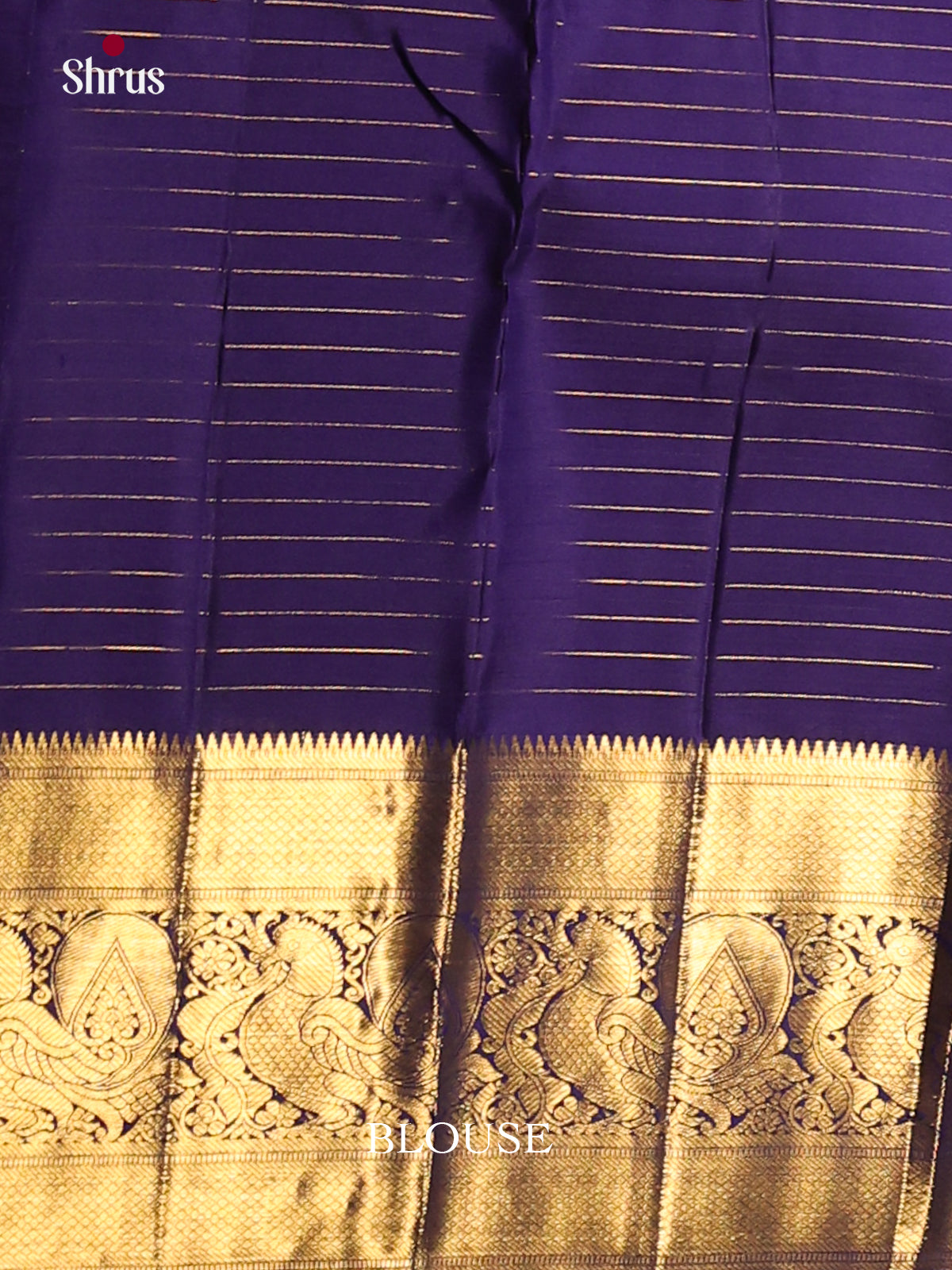 Beige & Blue Kanchipuram Korvai Saree with rich zari border