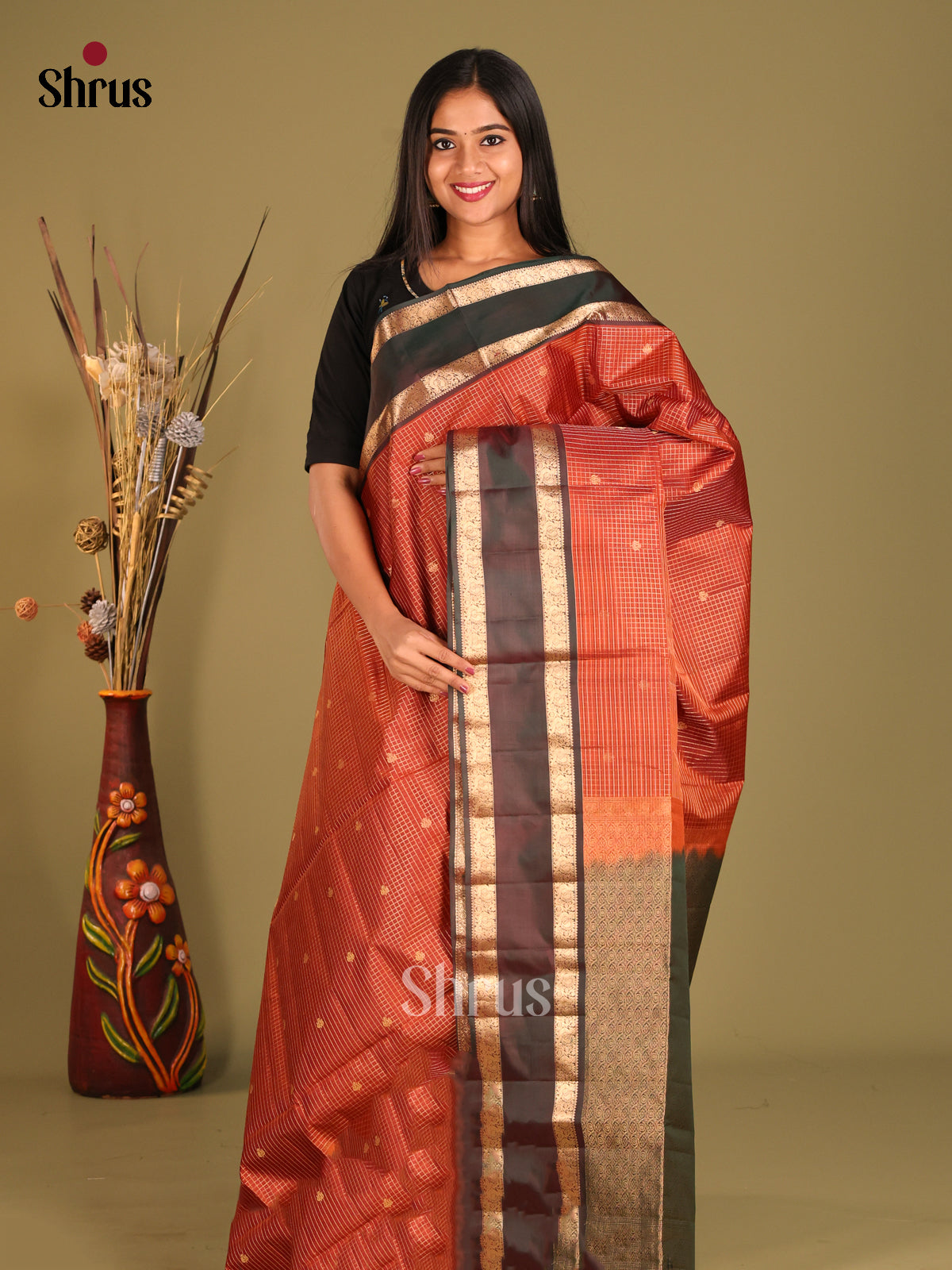 DHS07156 - Soft Silk (HR) Saree - Shop on Shrus.com