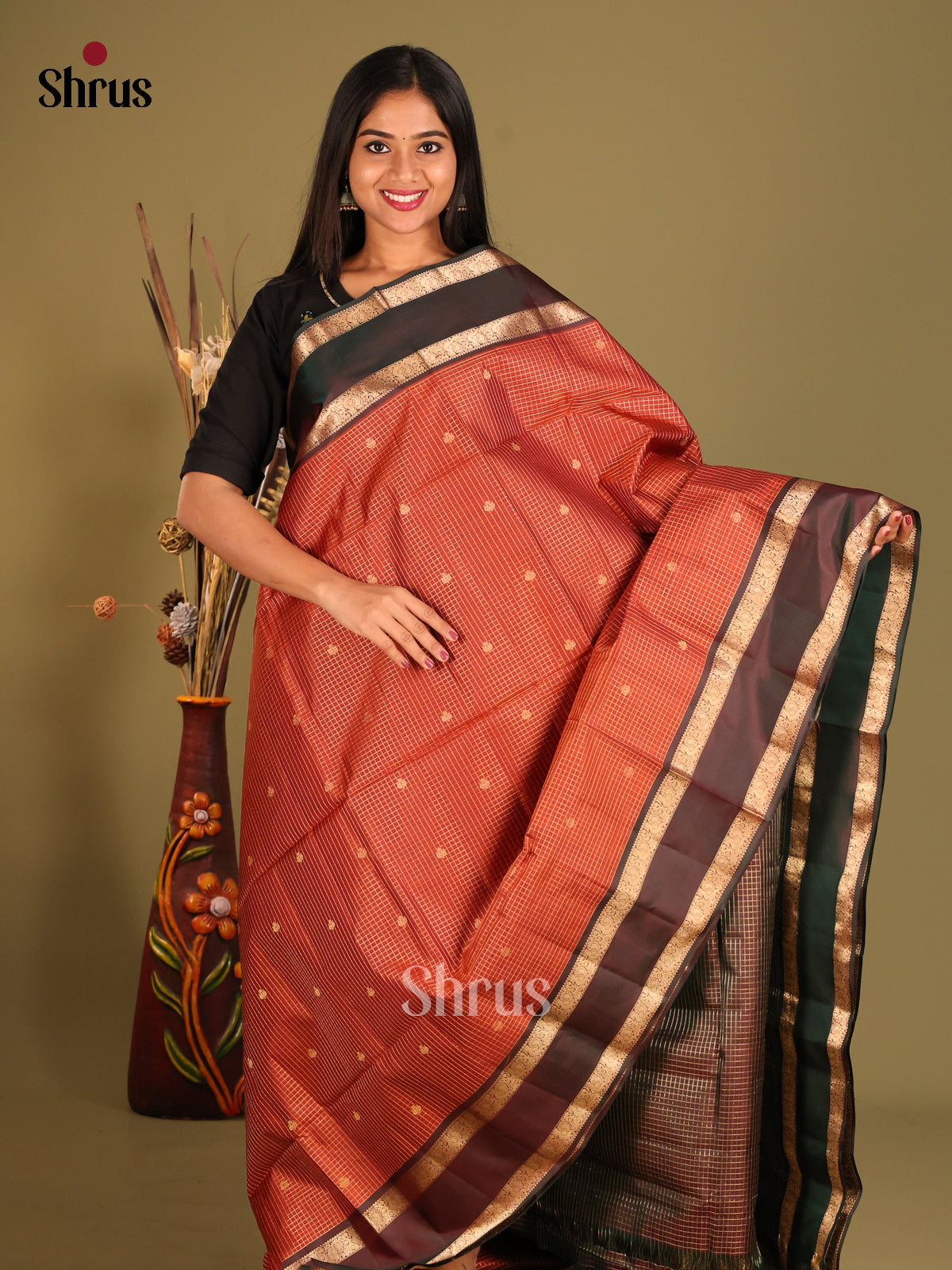DHS07156 - Soft Silk (HR) Saree - Shop on Shrus.com