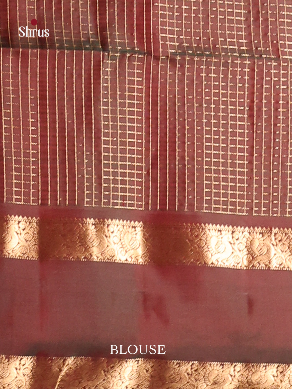 Onion Peel & Brown Soft Silk Saree with zari checks, buttas - Shop on Shrus.com