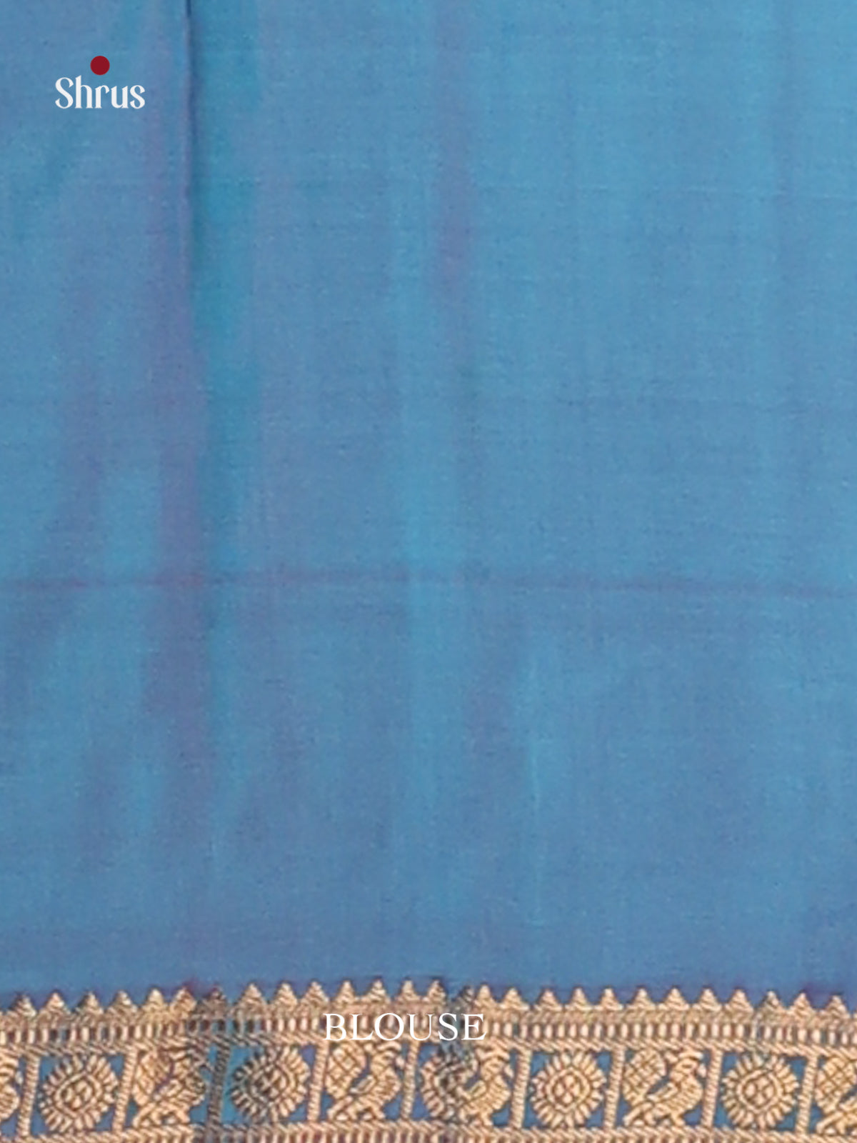 Serene Korvai Blue Kanchipuram Silk Saree with zari floral buttas & Purple Brocade Pallu 2