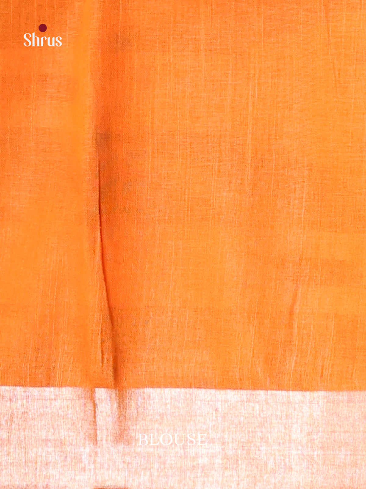 Pale yellow & Orange - Semi Ikkat Saree - Shop on Shrus.com