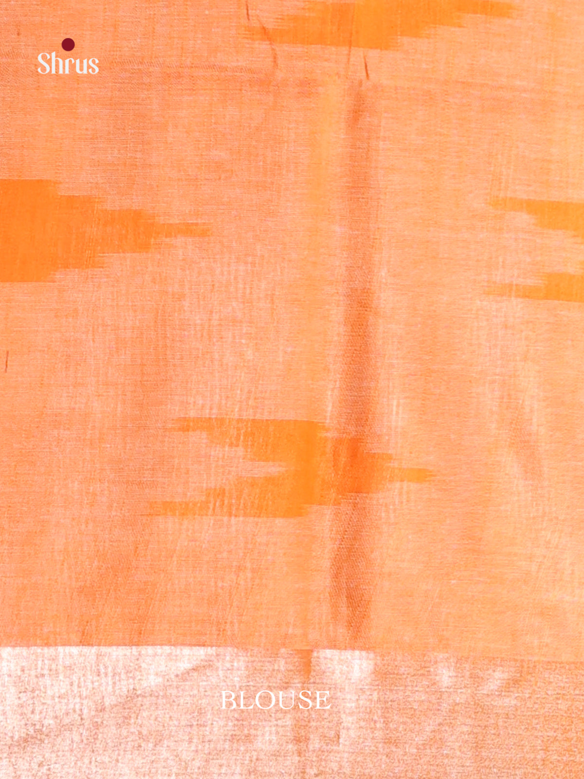 Blue & Orange - Semi Ikkat Saree