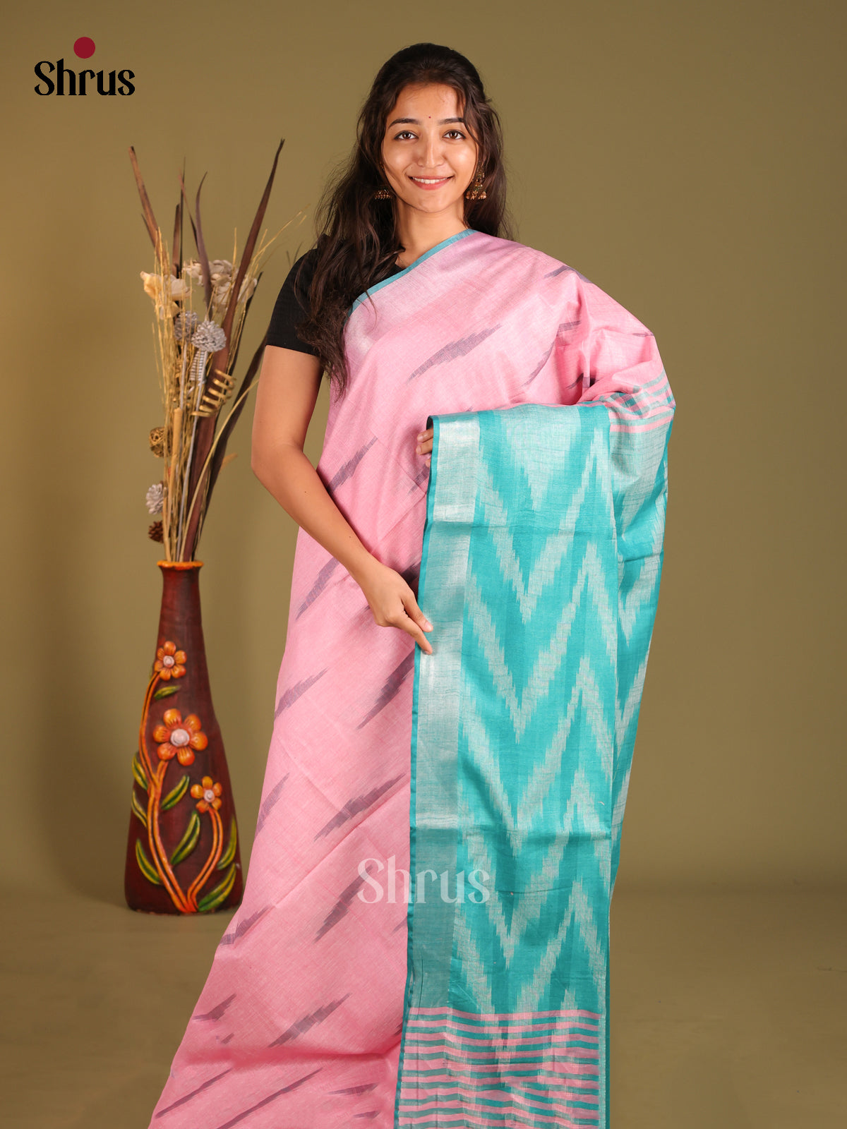 DHS08111 - Semi Ikkat Saree - Shop on Shrus.com