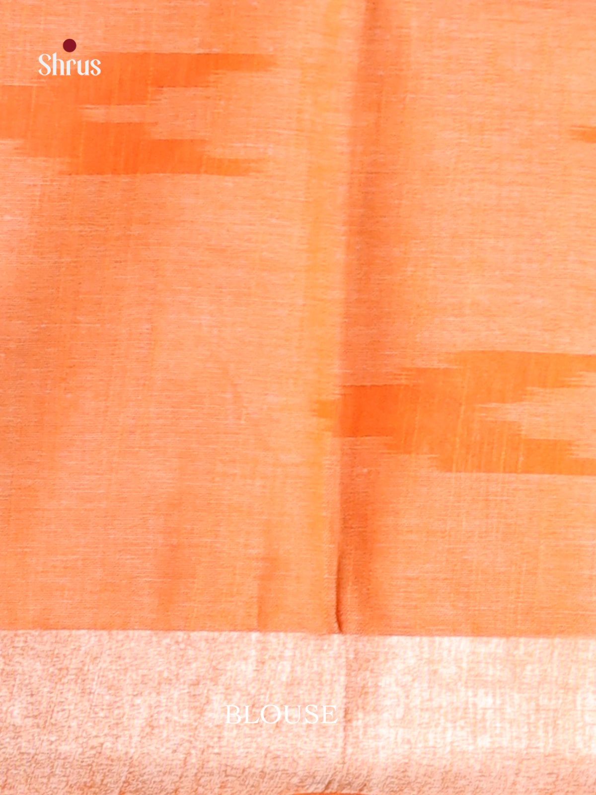 Blue & Orange - Semi Ikkat Saree