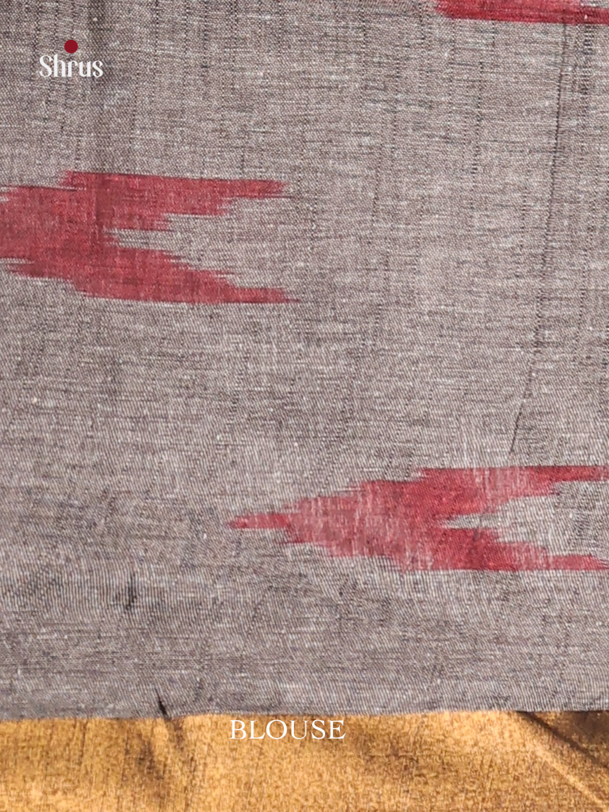 Cream & Grey - Semi Ikkat Saree