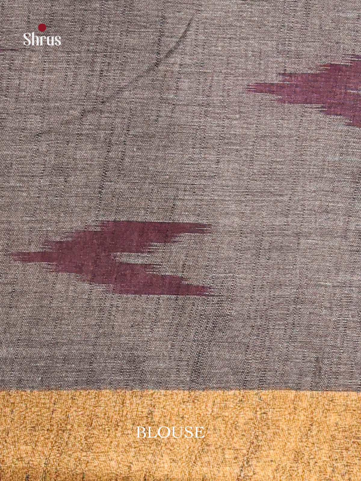 Cream & Grey - Semi Ikkat Saree