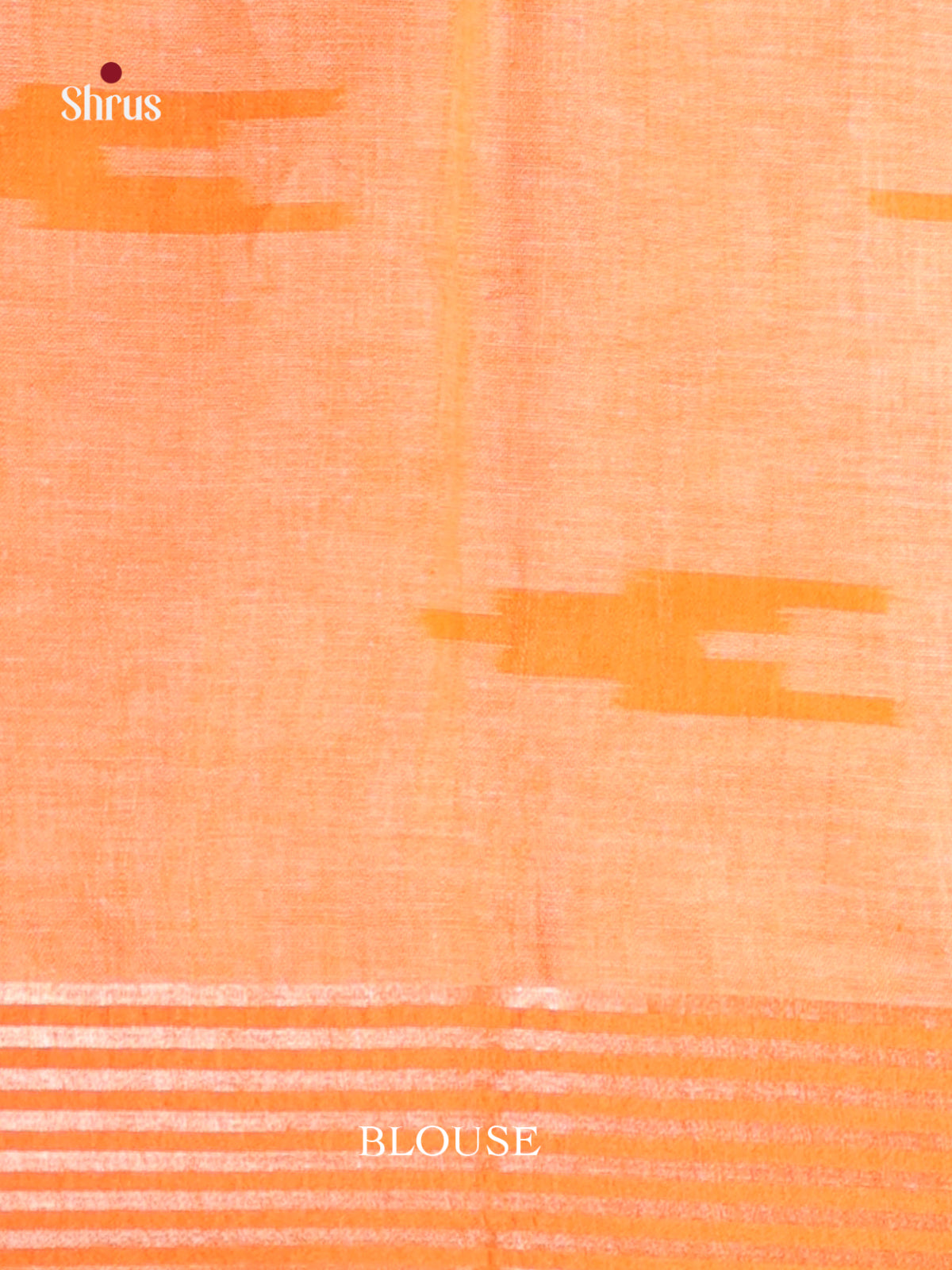 Peachish Orange - Semi Ikkat Saree