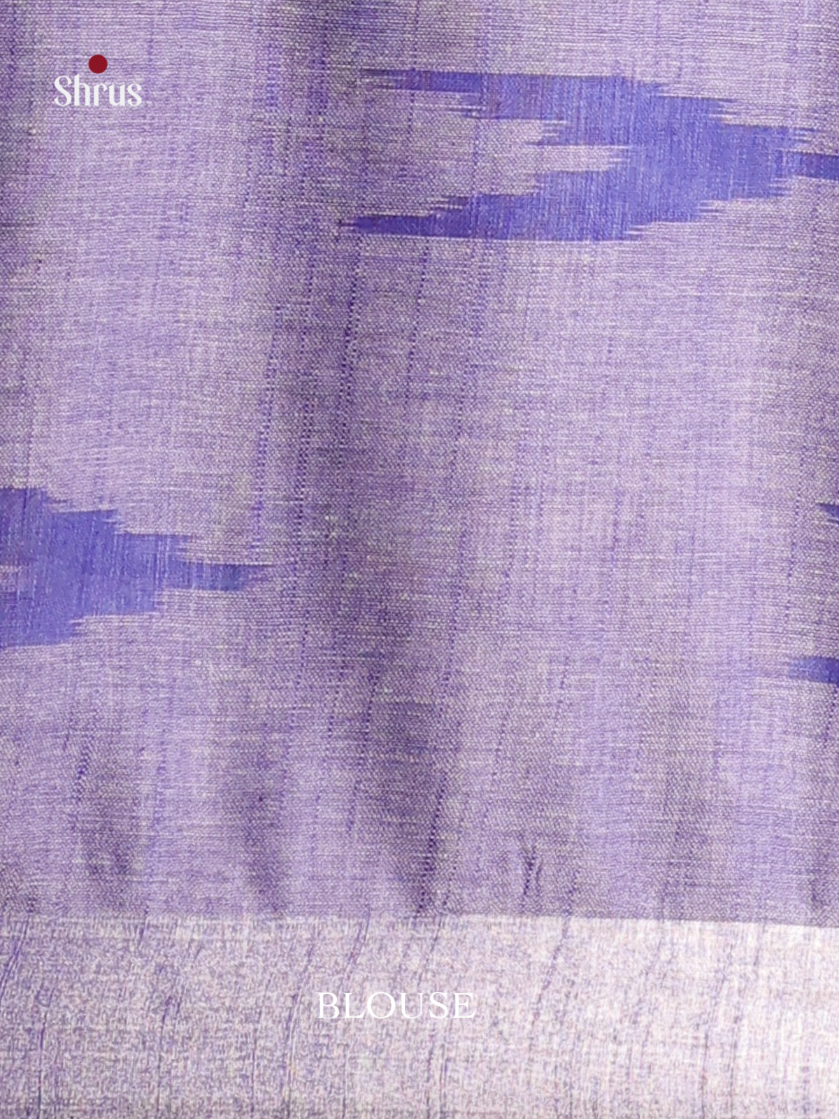 White & Blue - Semi Ikkat Saree