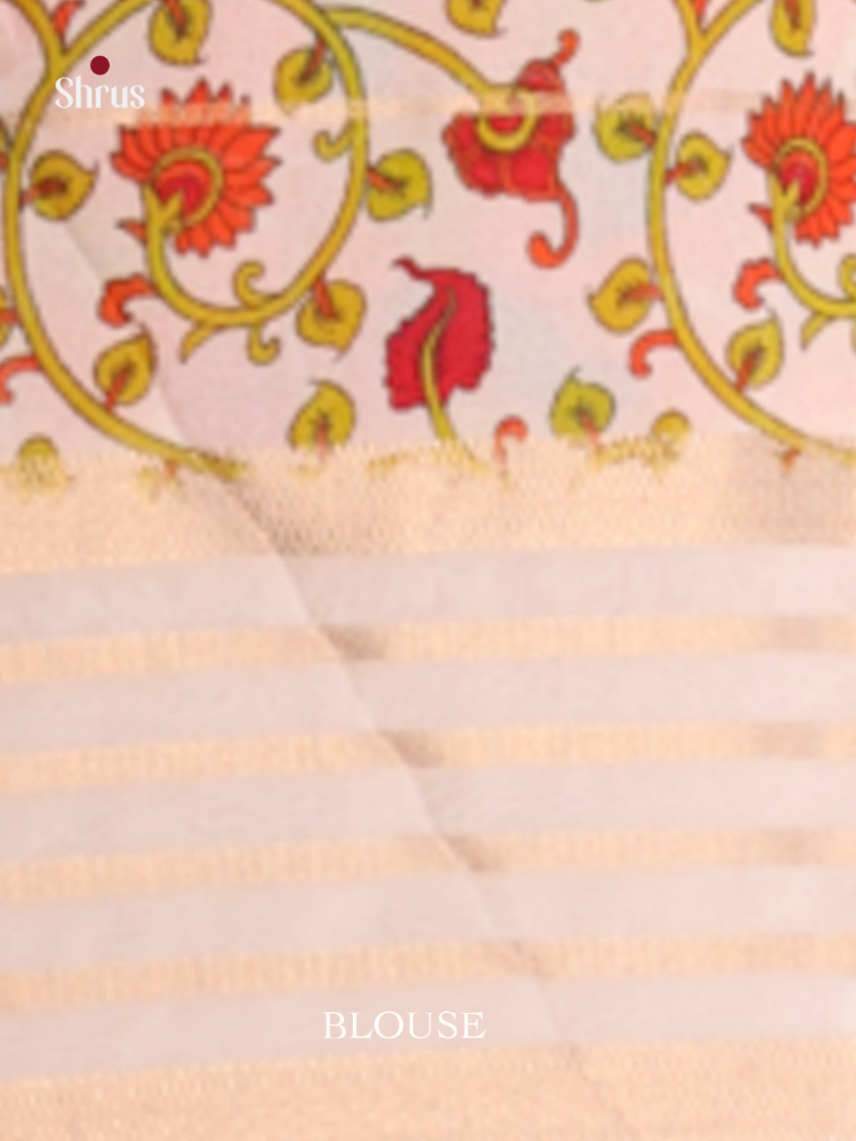 Red & Orange - Semi Mysoresilk Saree