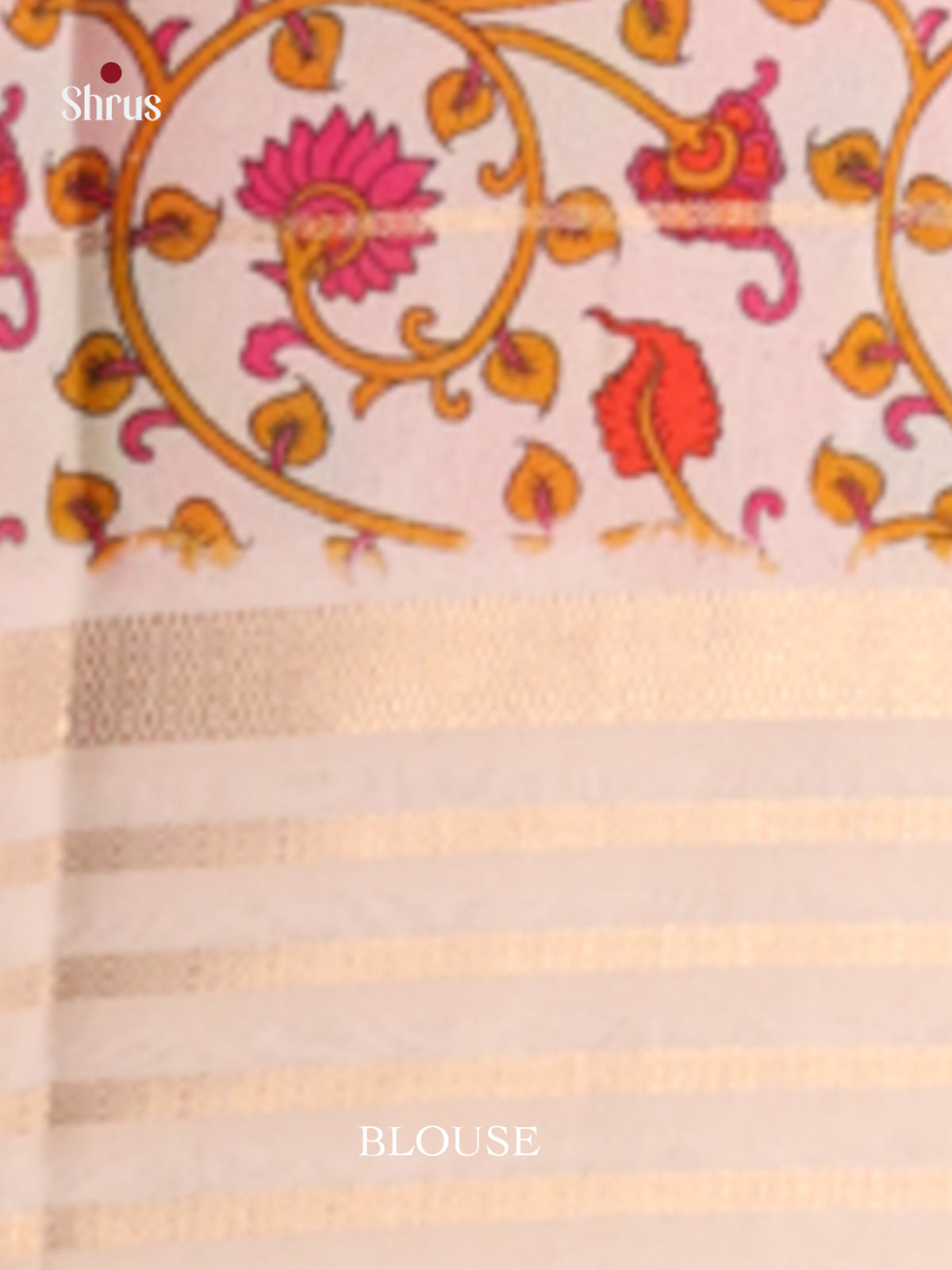 Orange & Pink - Semi Mysoresilk Saree