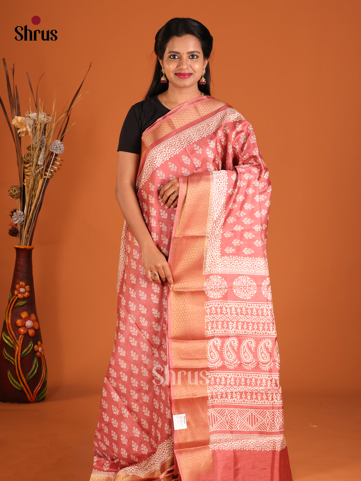 DHS09022 - Semi Crepe Saree - Shop on Shrus.com