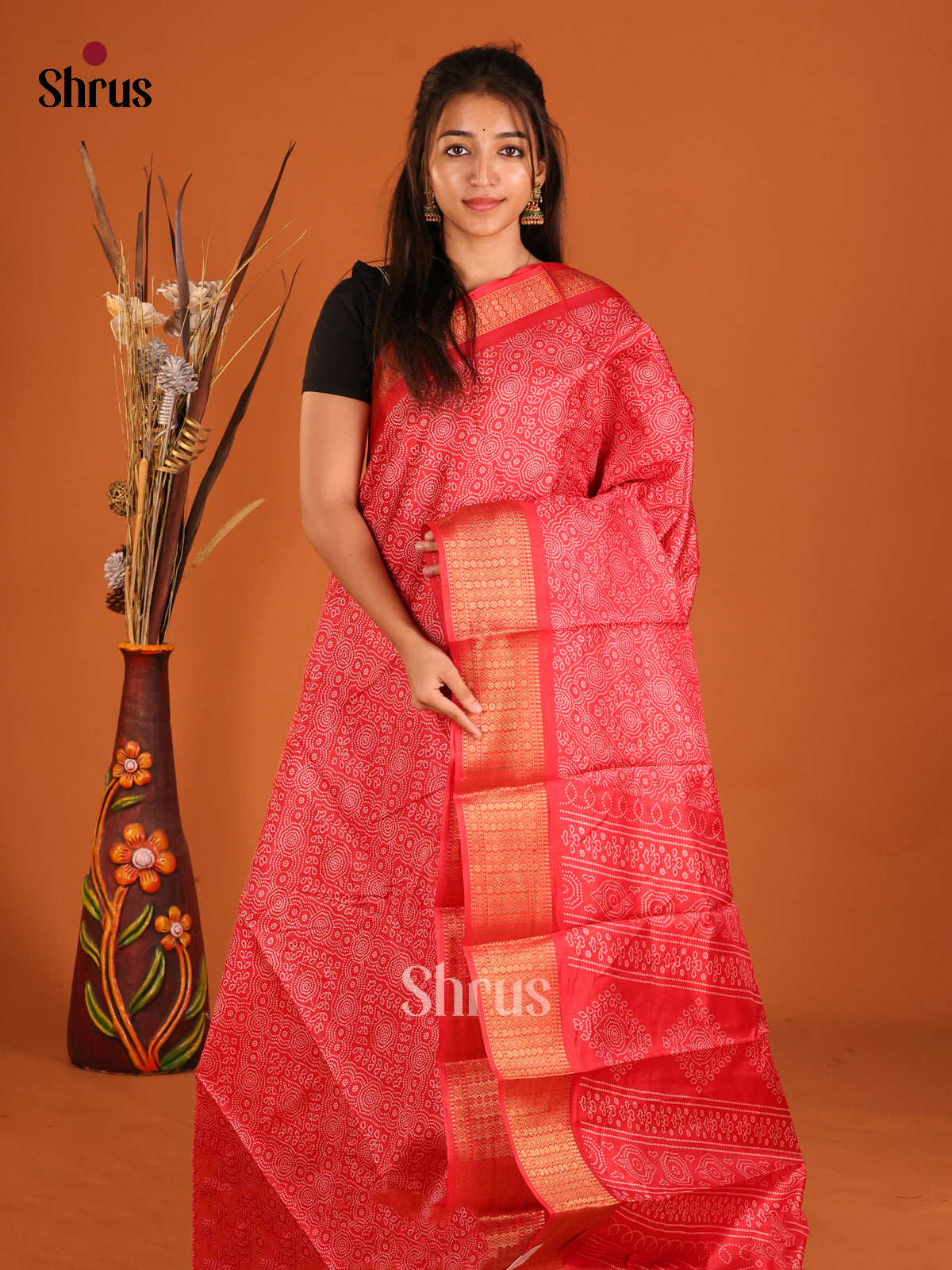 DHS09053 - Semi Crepe Saree - Shop on Shrus.com