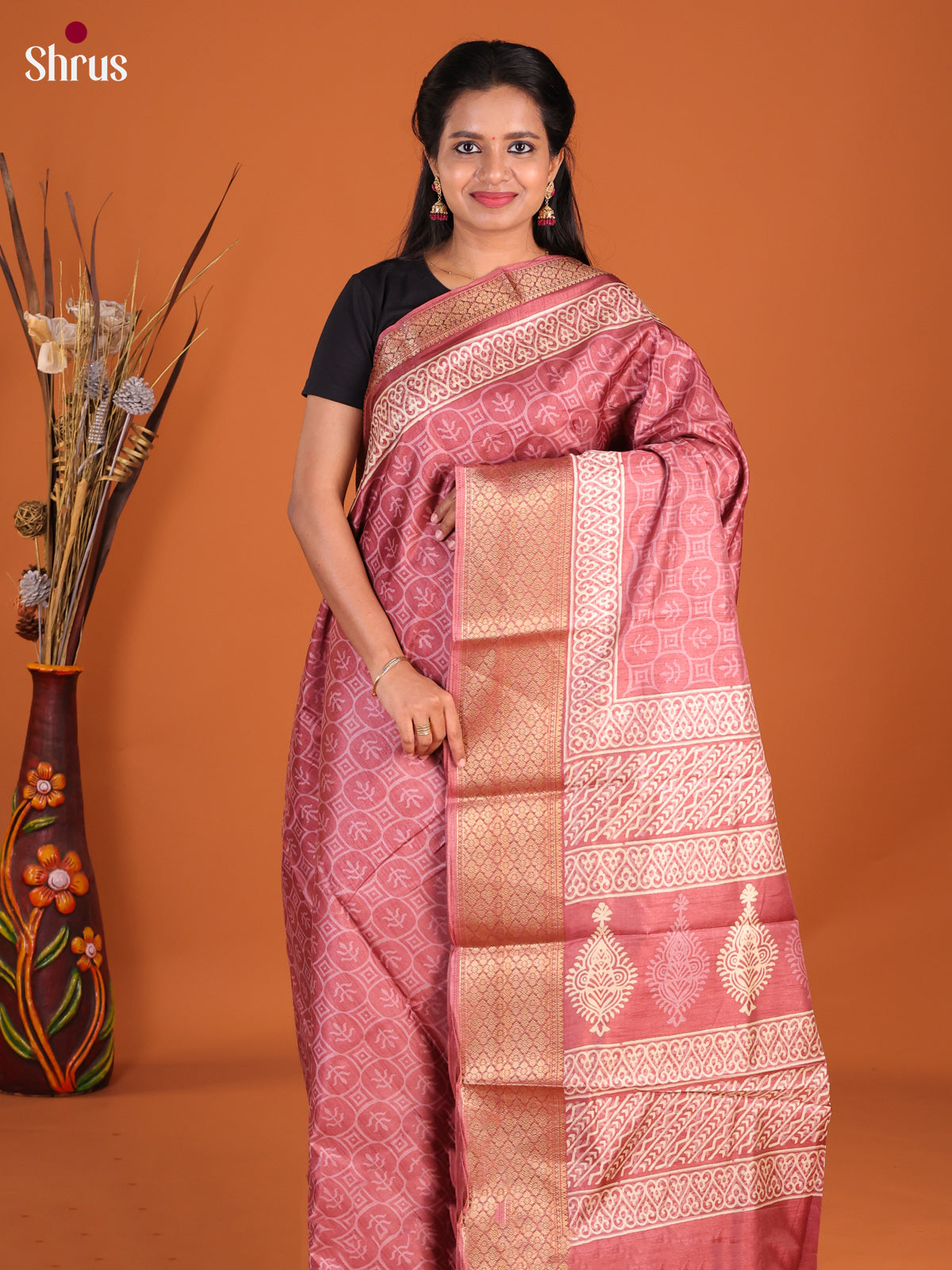 DHS09110 - Semi Crepe Saree - Shop on Shrus.com