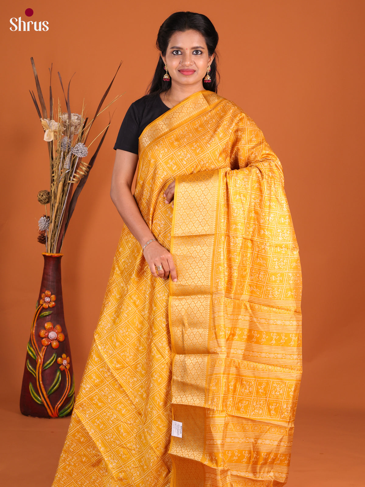 DHS09147 - Semi Crepe Saree - Shop on Shrus.com