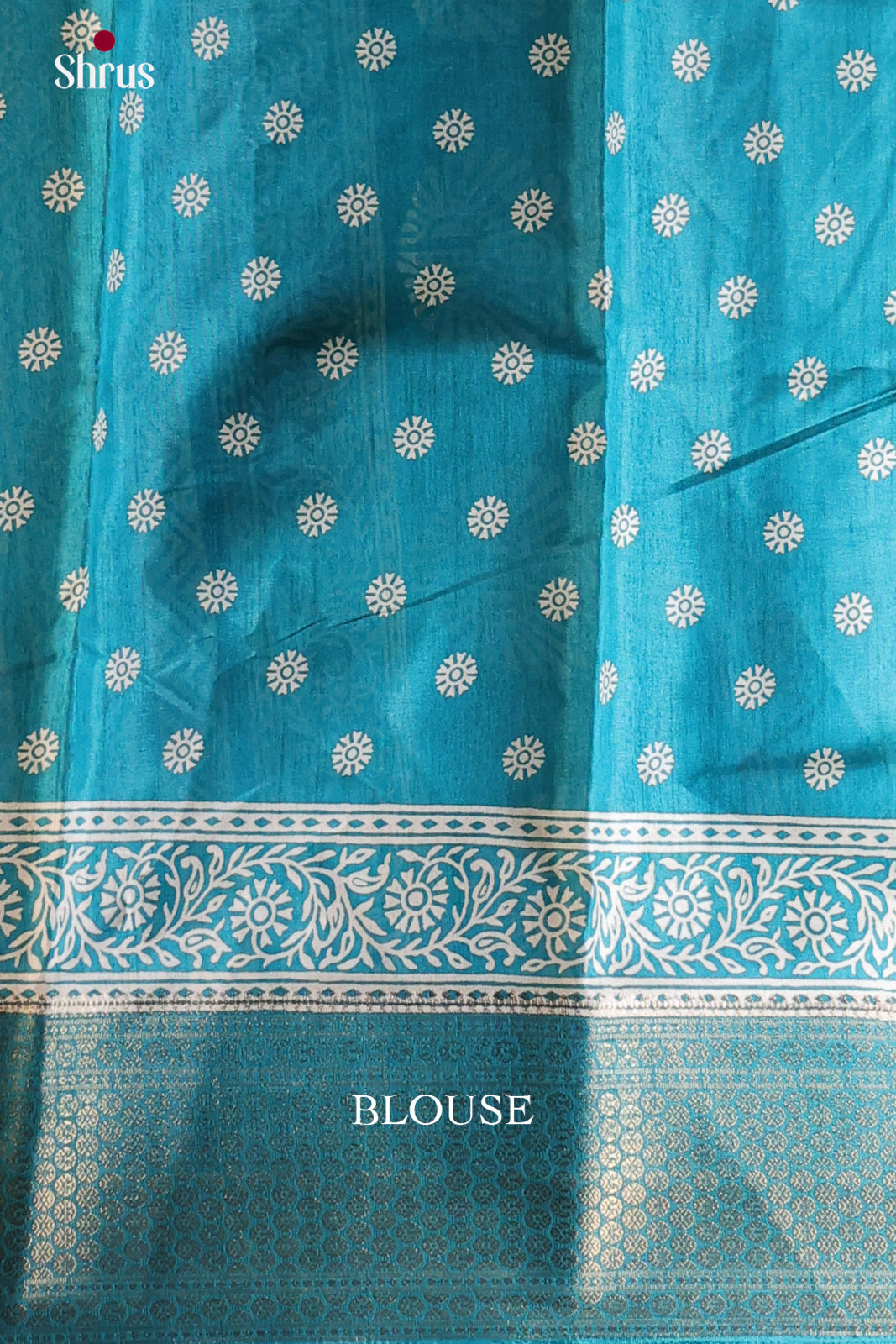 Teal - Semi Crepe Saree - Shop on Shrus.com