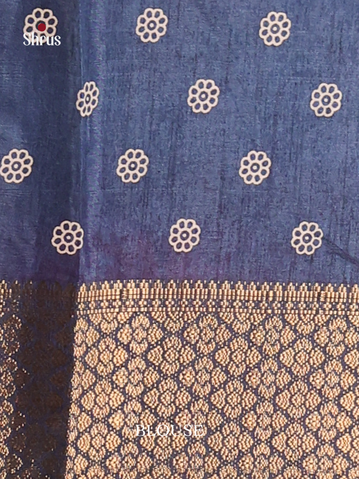Blue - Semi Crepe Saree