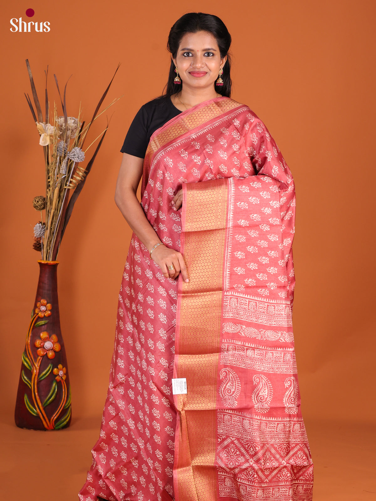 DHS09229 - Semi Crepe Saree - Shop on Shrus.com