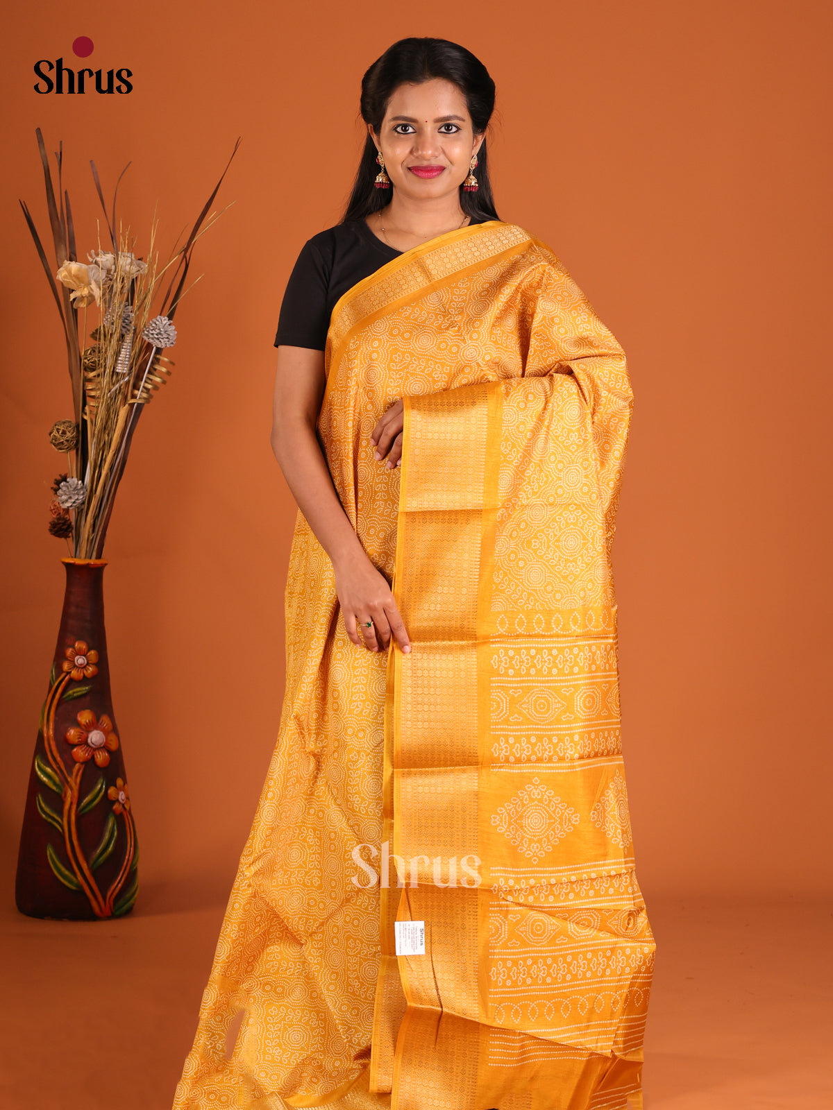DHS09246 - Semi Crepe Saree - Shop on Shrus.com