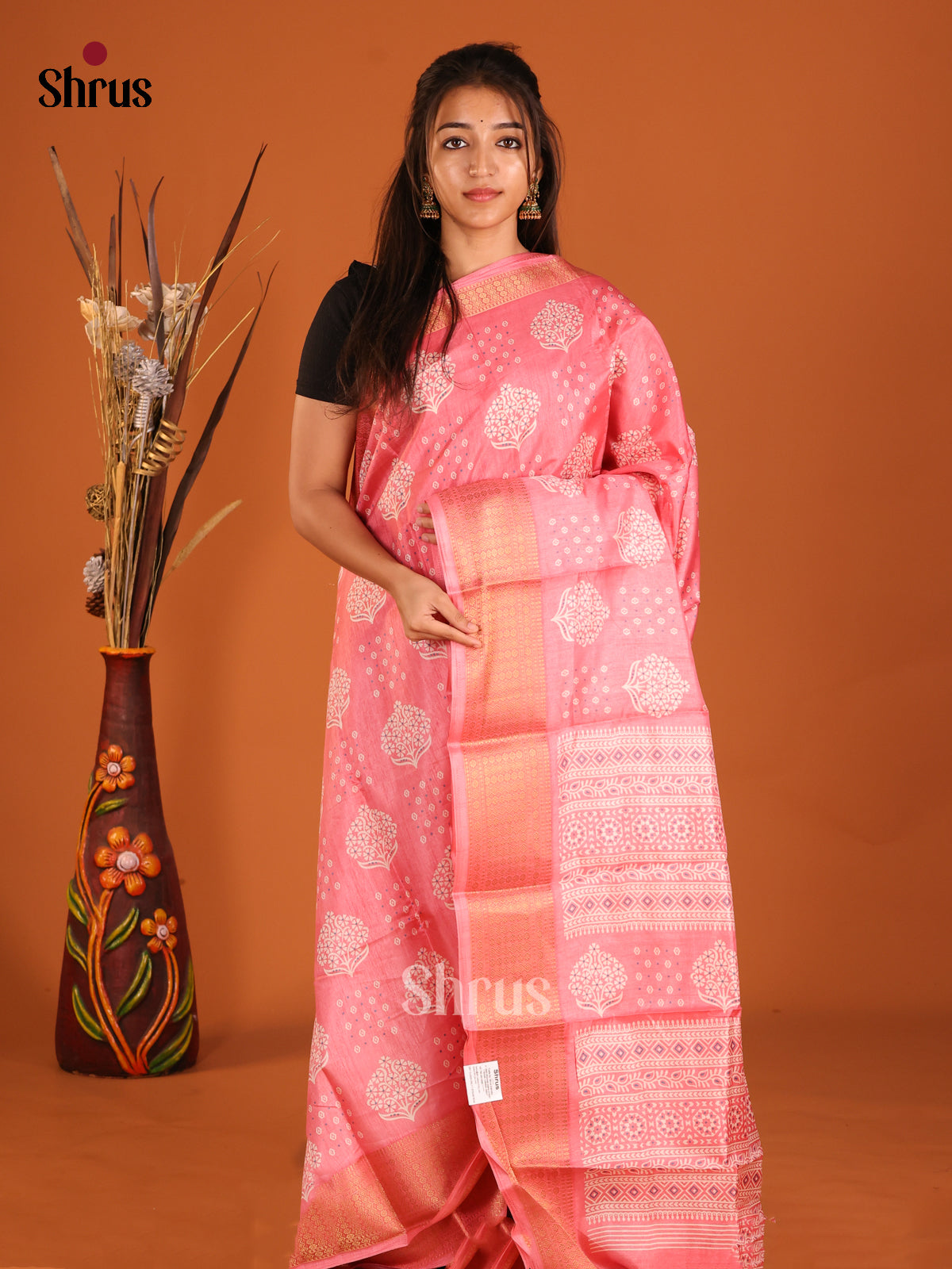 DHS09255 - Semi Crepe Saree - Shop on Shrus.com