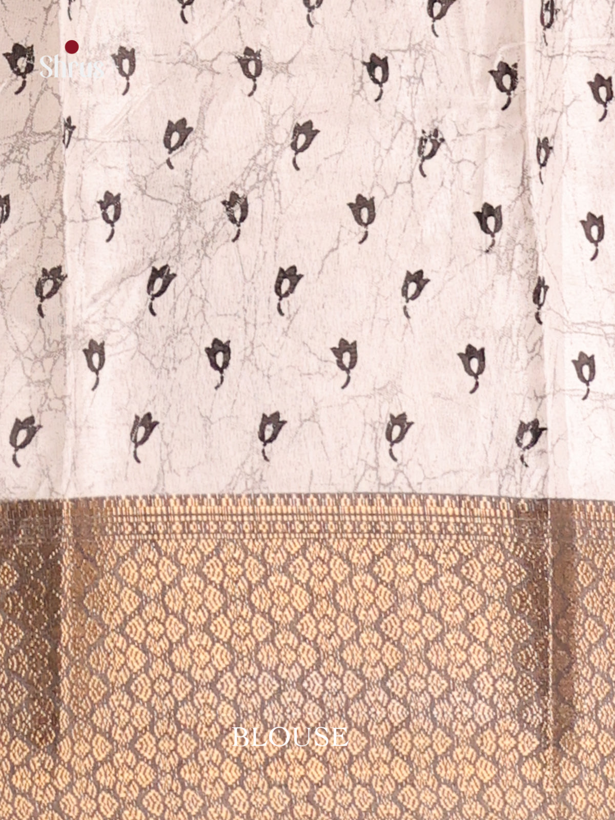 Cream - Semi Crepe Saree