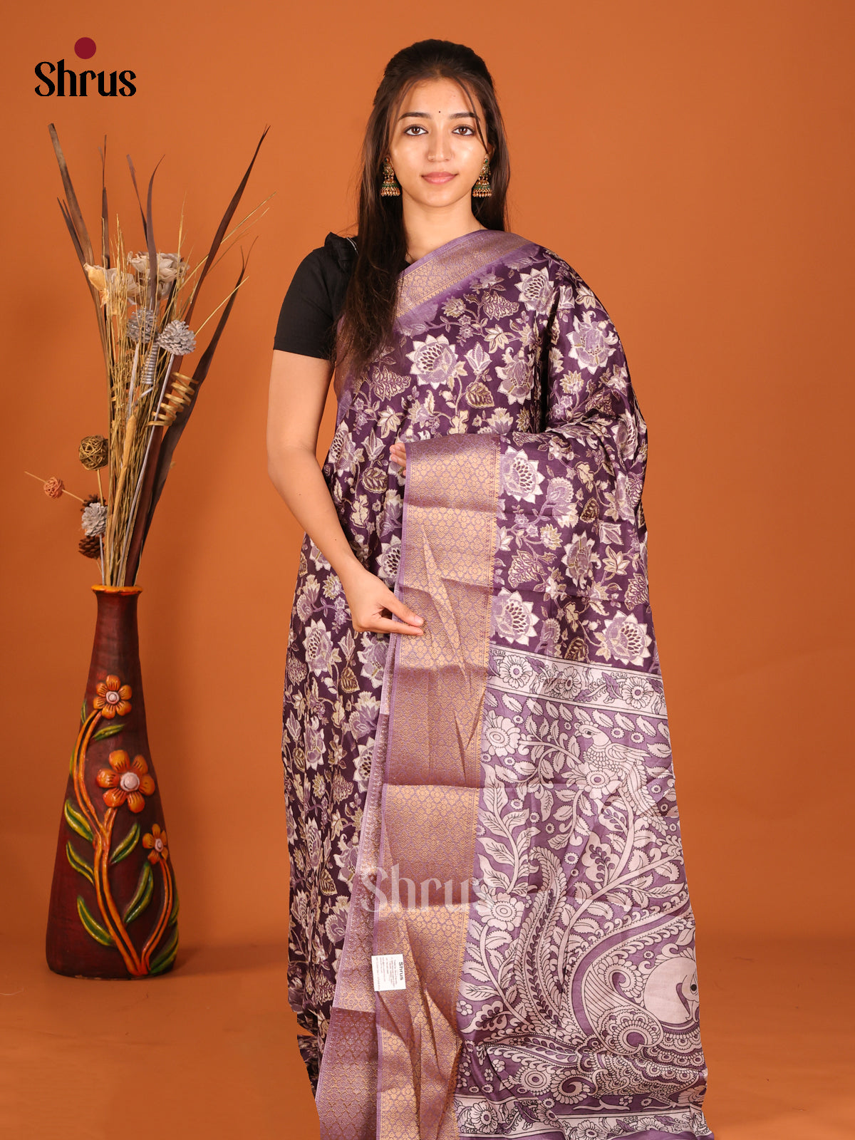 DHS09272 - Semi Crepe Saree - Shop on Shrus.com