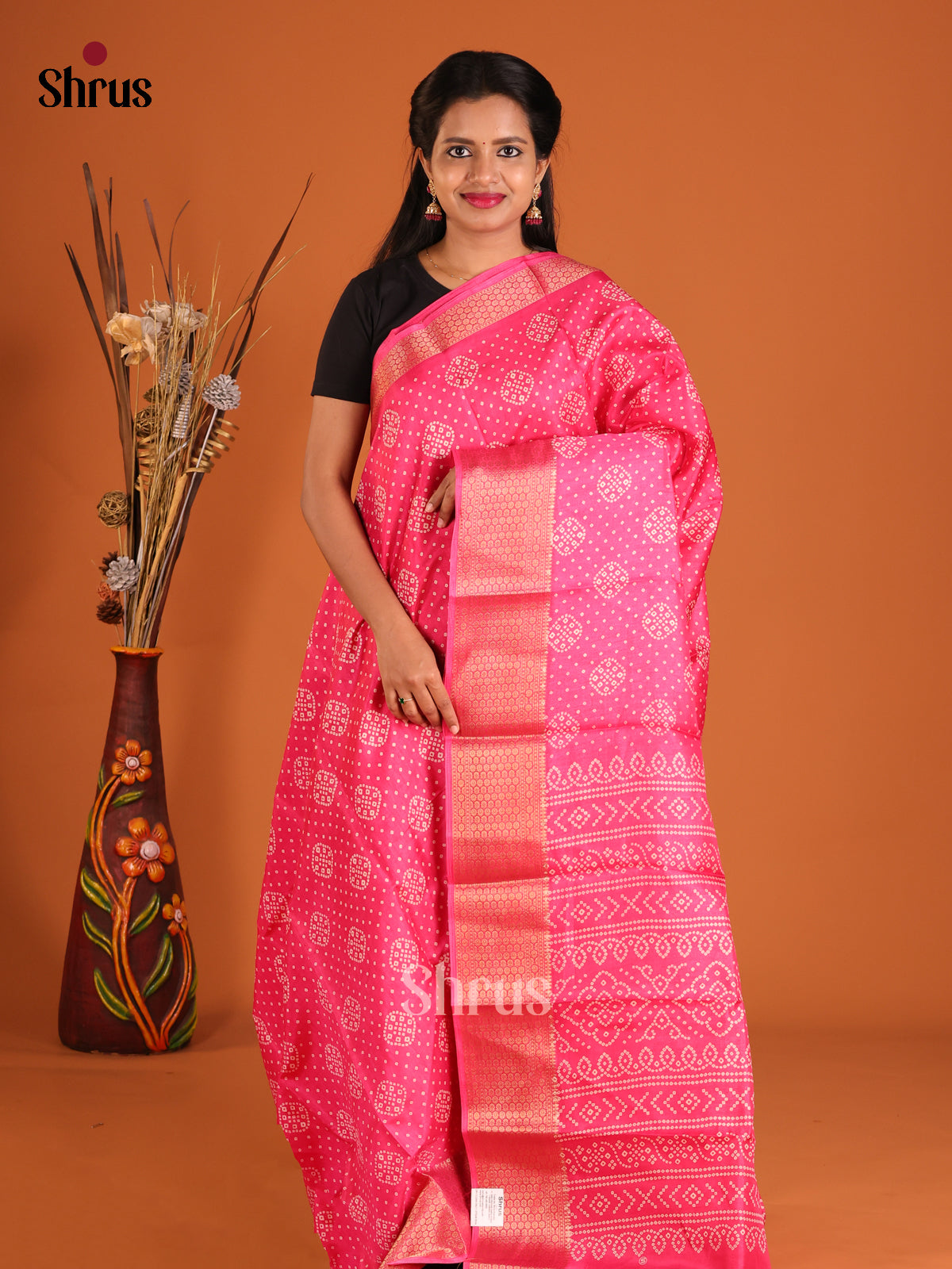 DHS09300 - Semi Crepe Saree - Shop on Shrus.com
