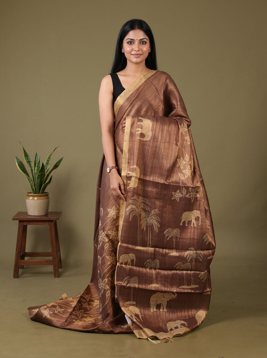DHS10131 - Semi Tissue Print Saree