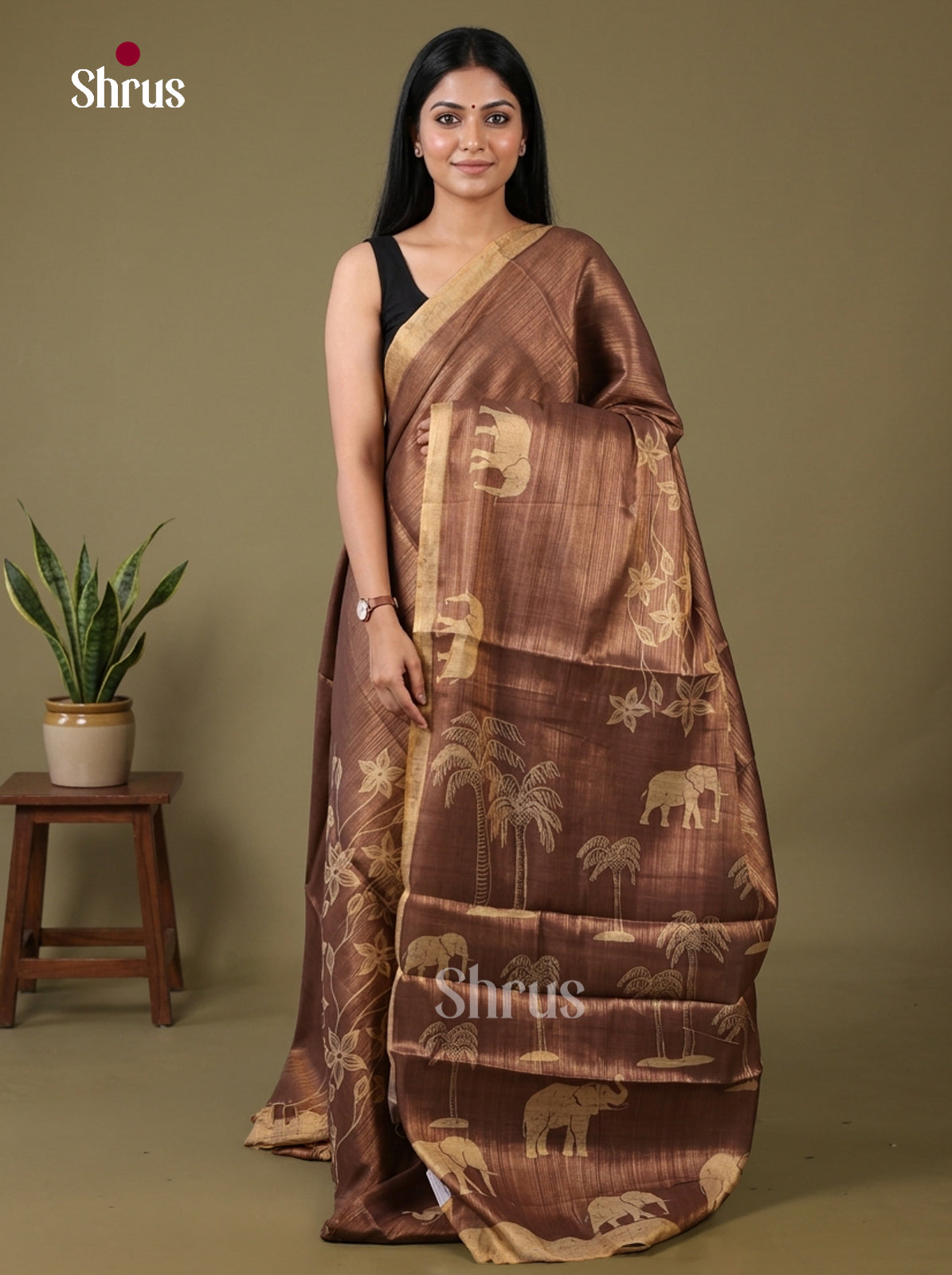 DHS10131 - Semi Tissue Print Saree
