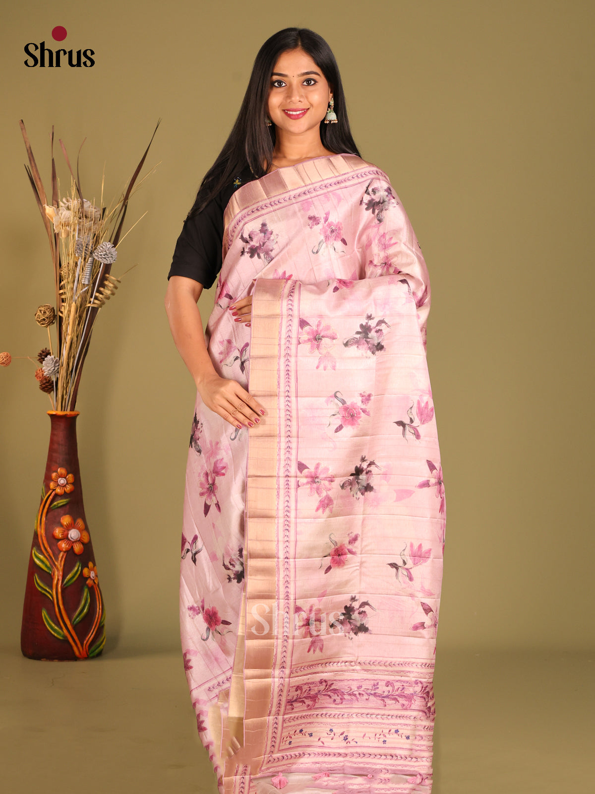 Lavender- Semi matka Saree
