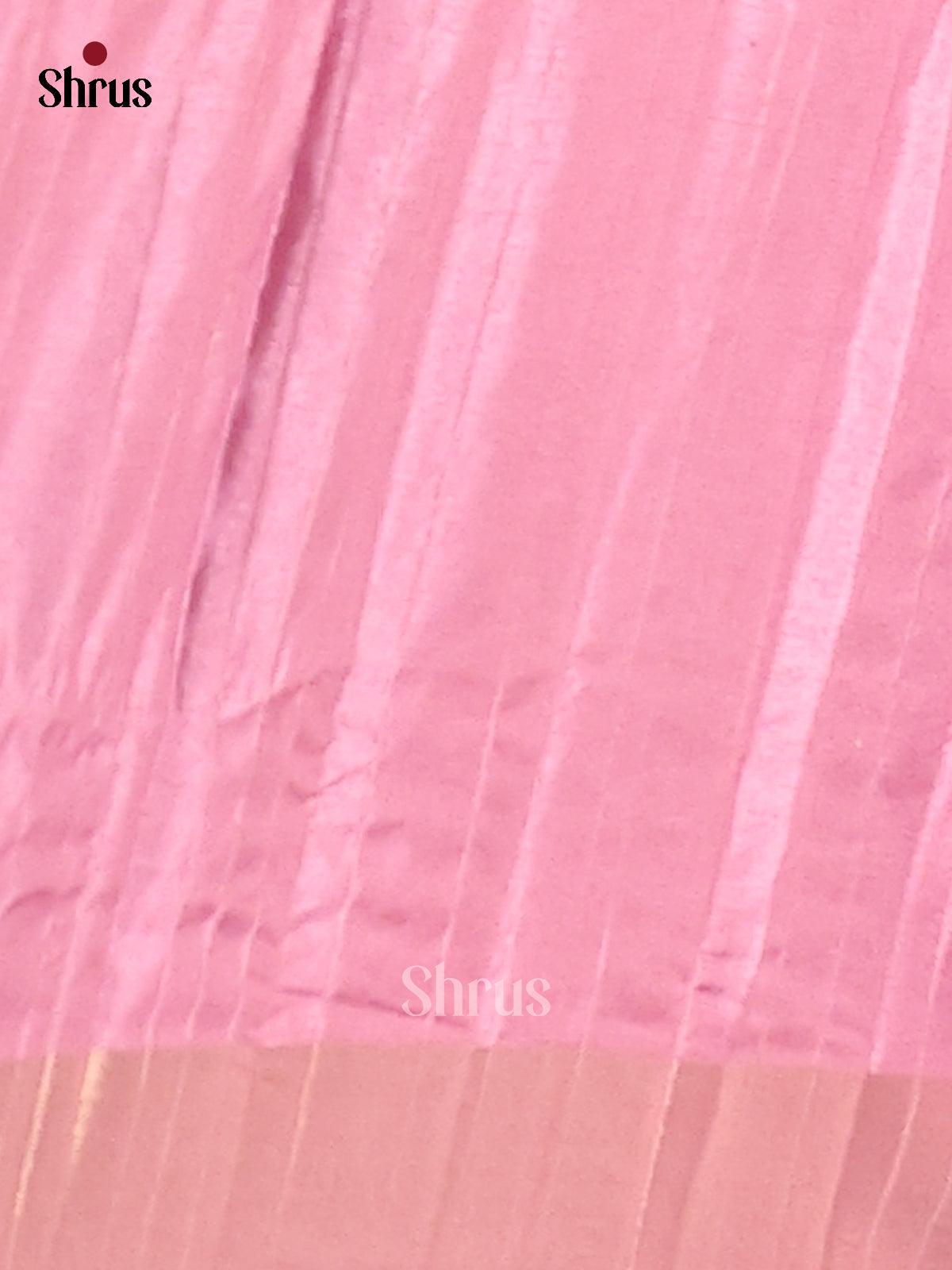 Cream & Pink - Semi matka Saree