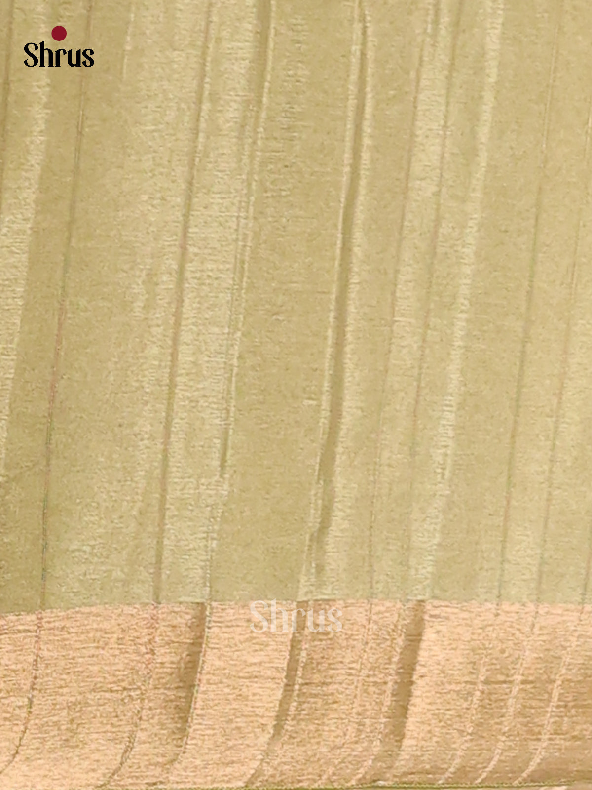 Cream & Green- Semi matka Saree