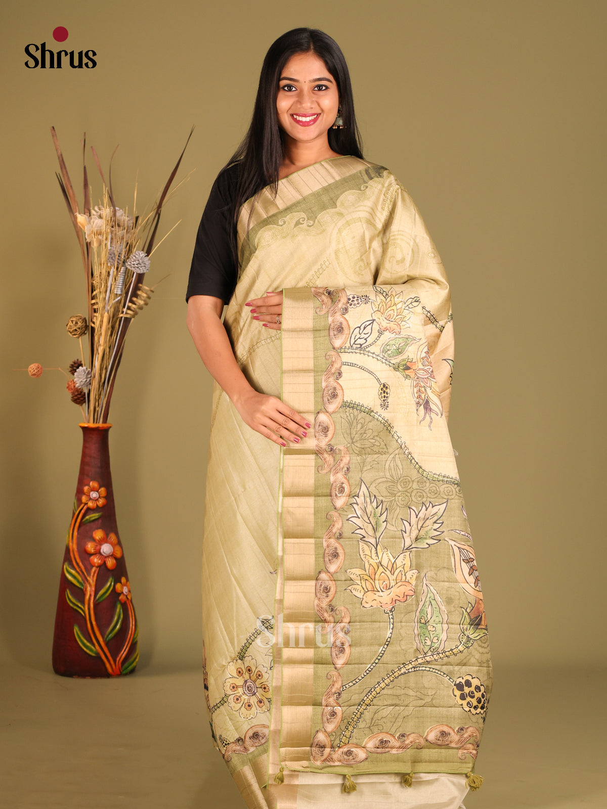 Elachi Green - Semi matka Saree