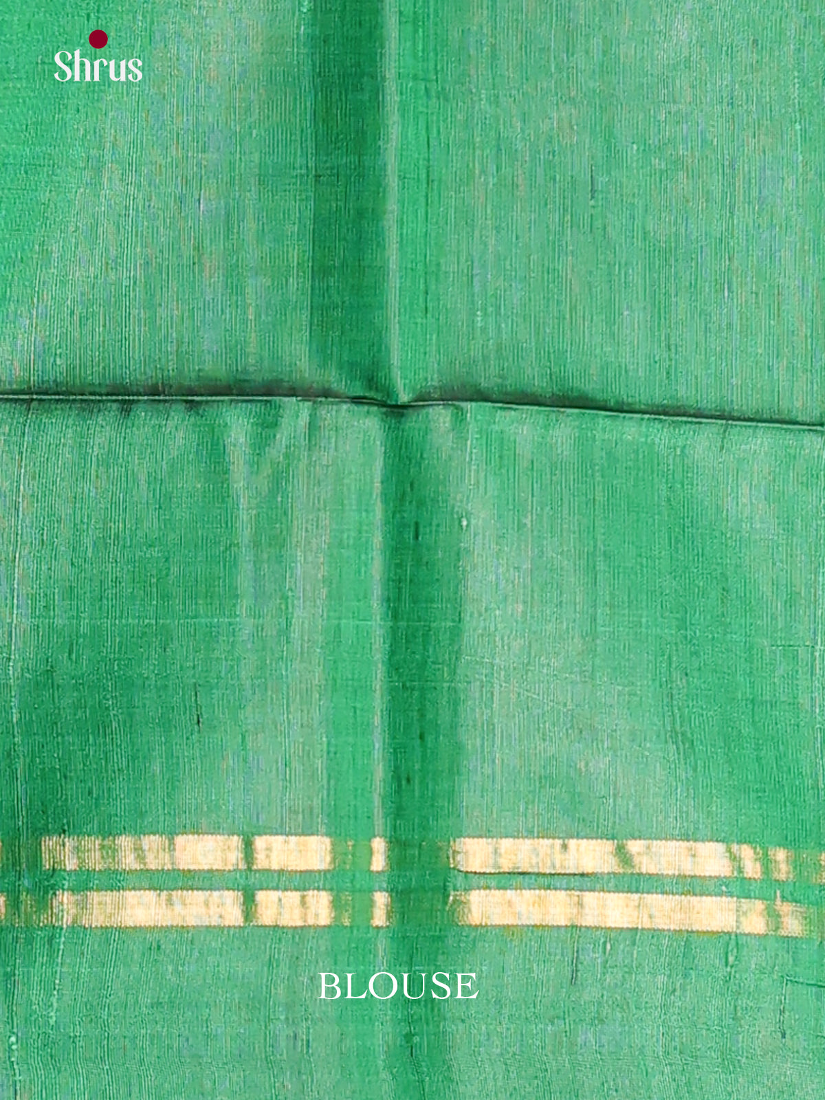 cream and green lined -Raw silk saree -1