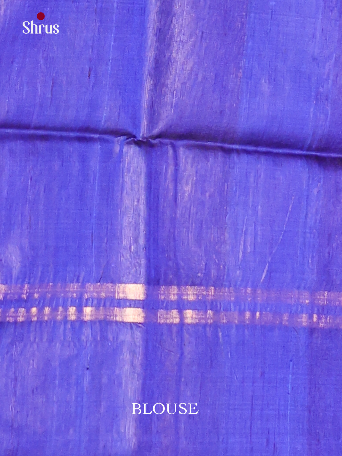 Red & Blue Raw Silk Saree gleams with zari buttas