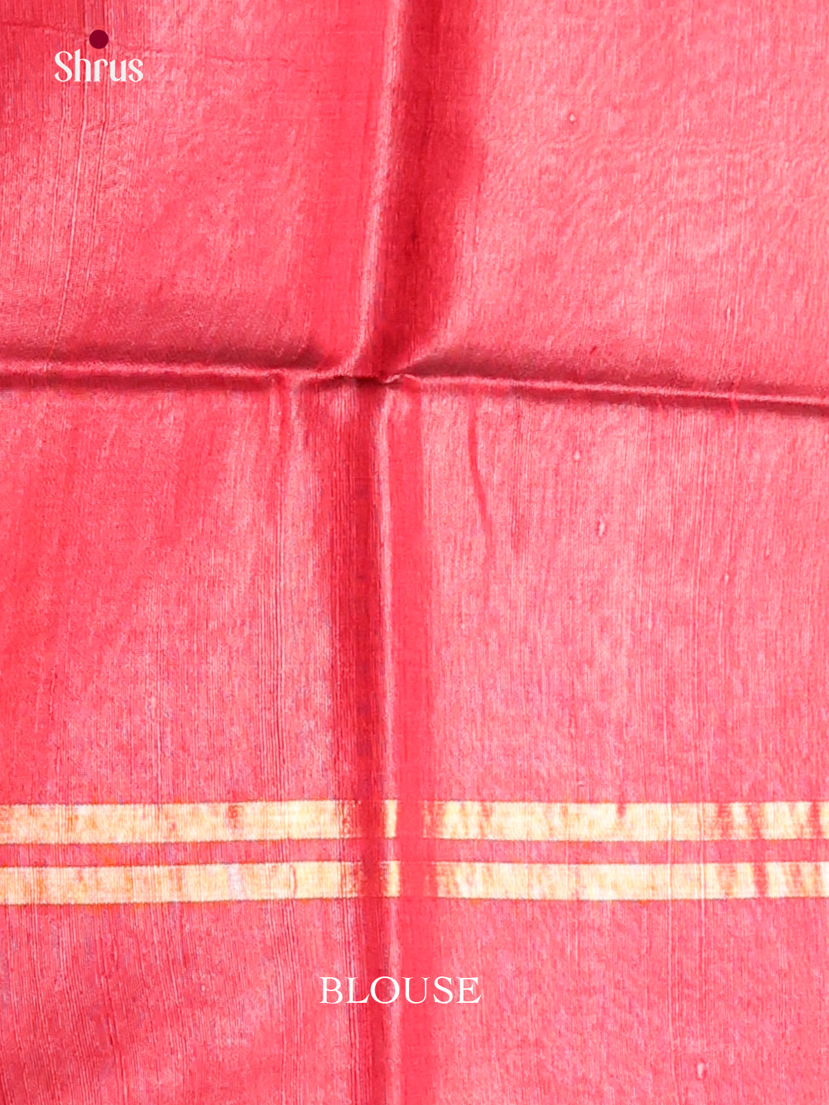 Mustard yellow and red - Raw Silk Saree -1
