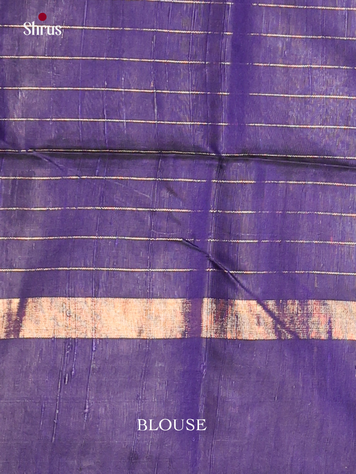 Royal blue and Navy blue lined -Raw Silk Saree -1